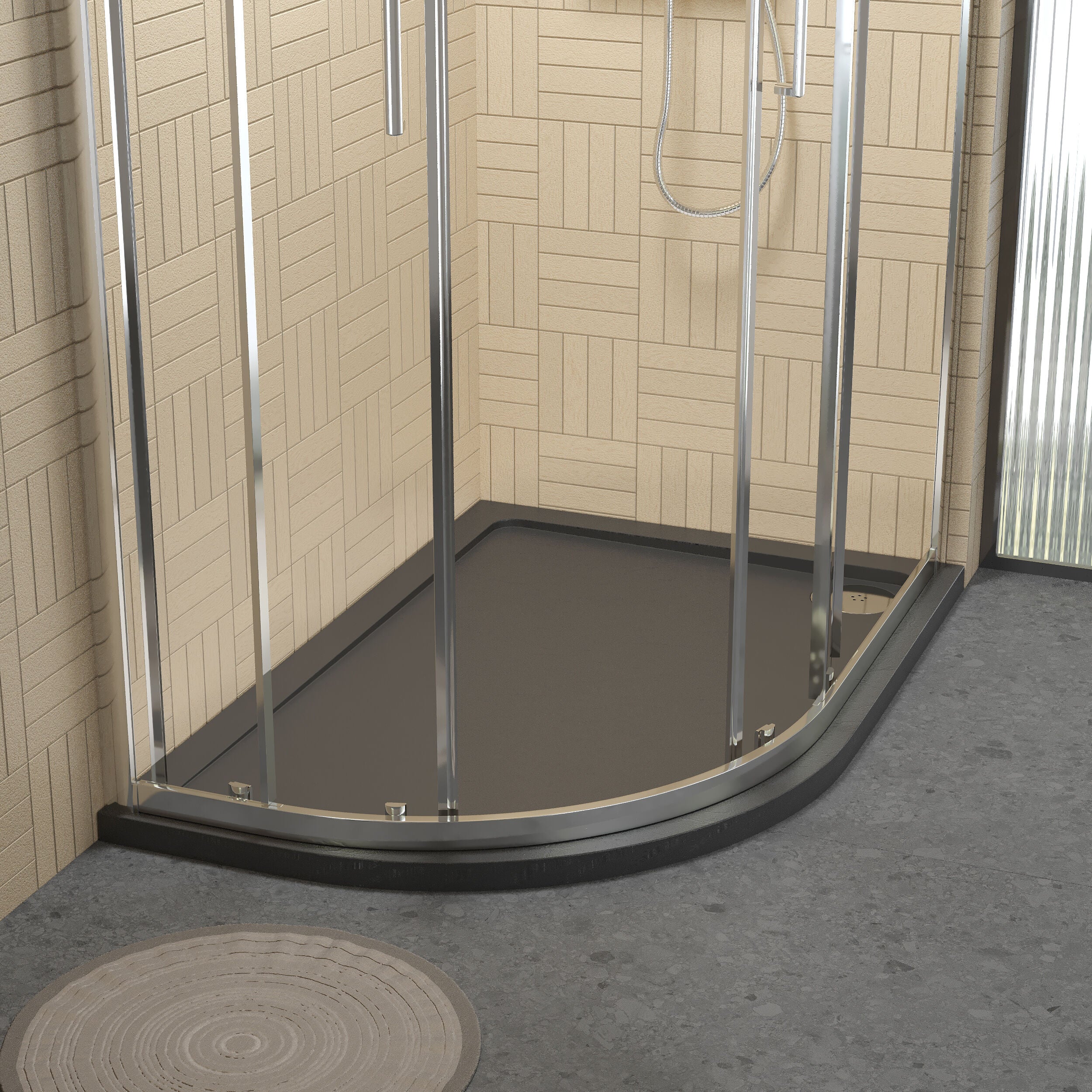 Balterley Shower Tray Modern Offset Quadrant Shower Tray, Left or Right Hand - Choice of Size and Finish - Image 25