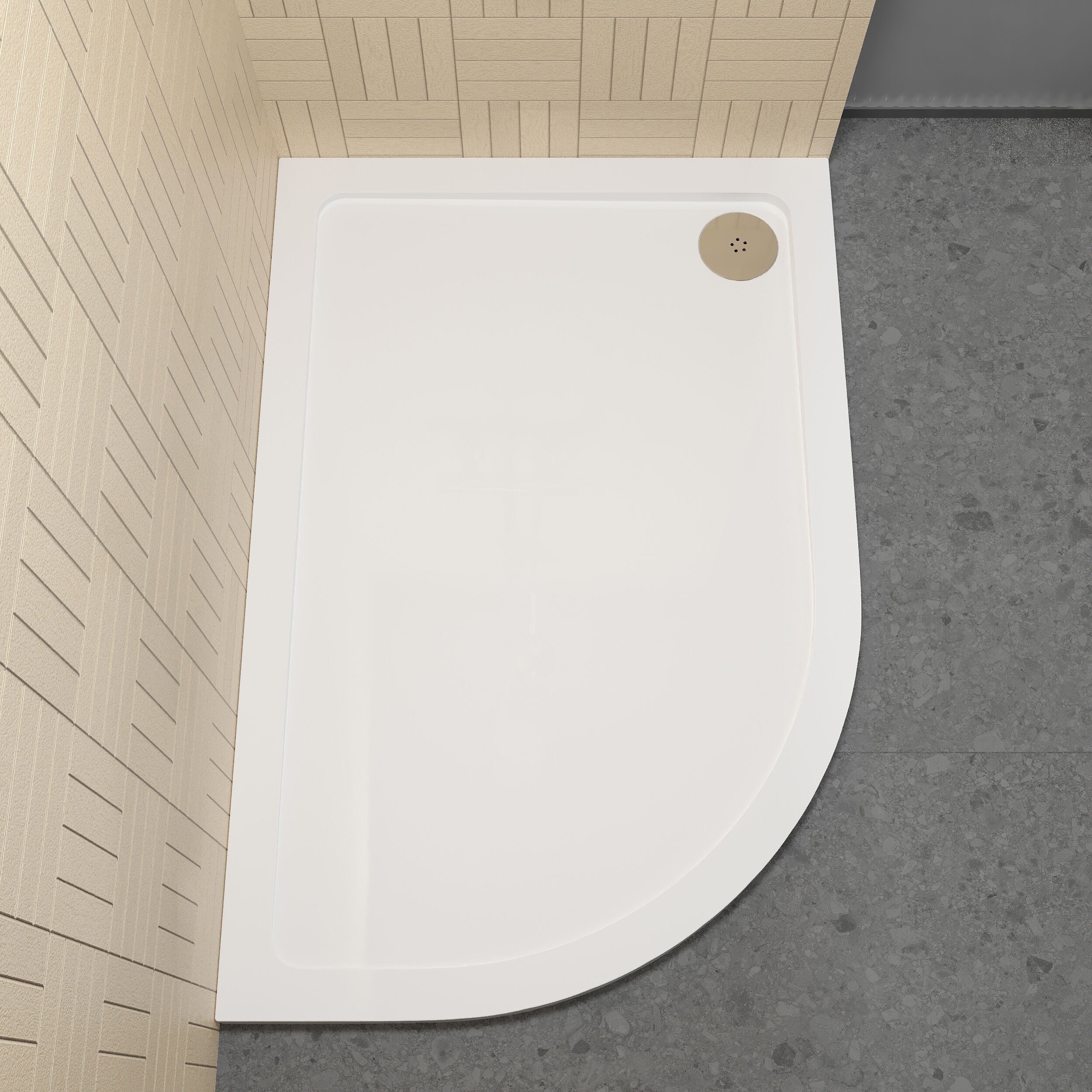 Balterley Shower Tray Modern Offset Quadrant Shower Tray, Left or Right Hand - Choice of Size and Finish - Image 31