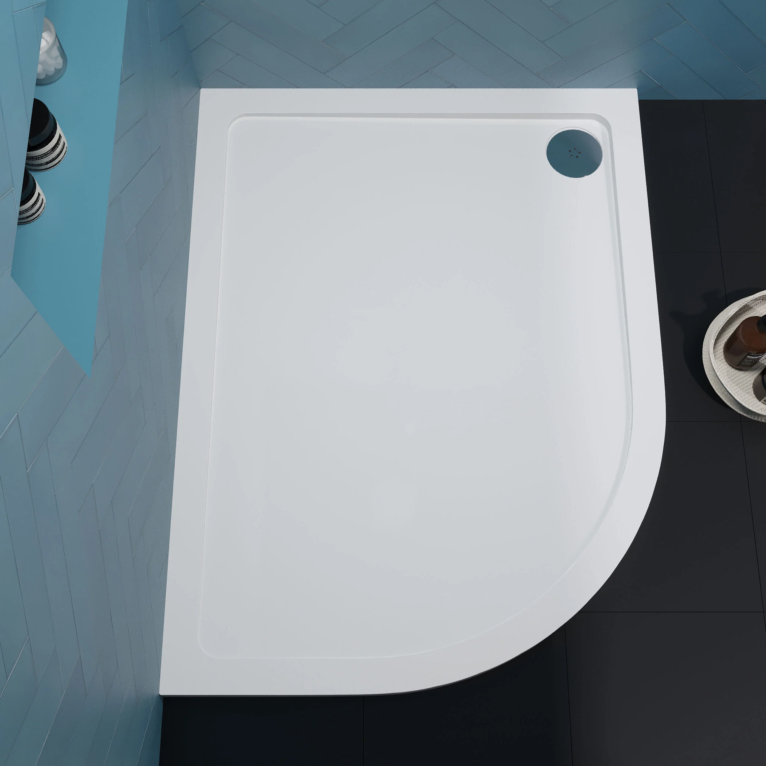 Balterley Shower Tray Modern Offset Quadrant Shower Tray, Left or Right Hand - Choice of Size and Finish - Image 33