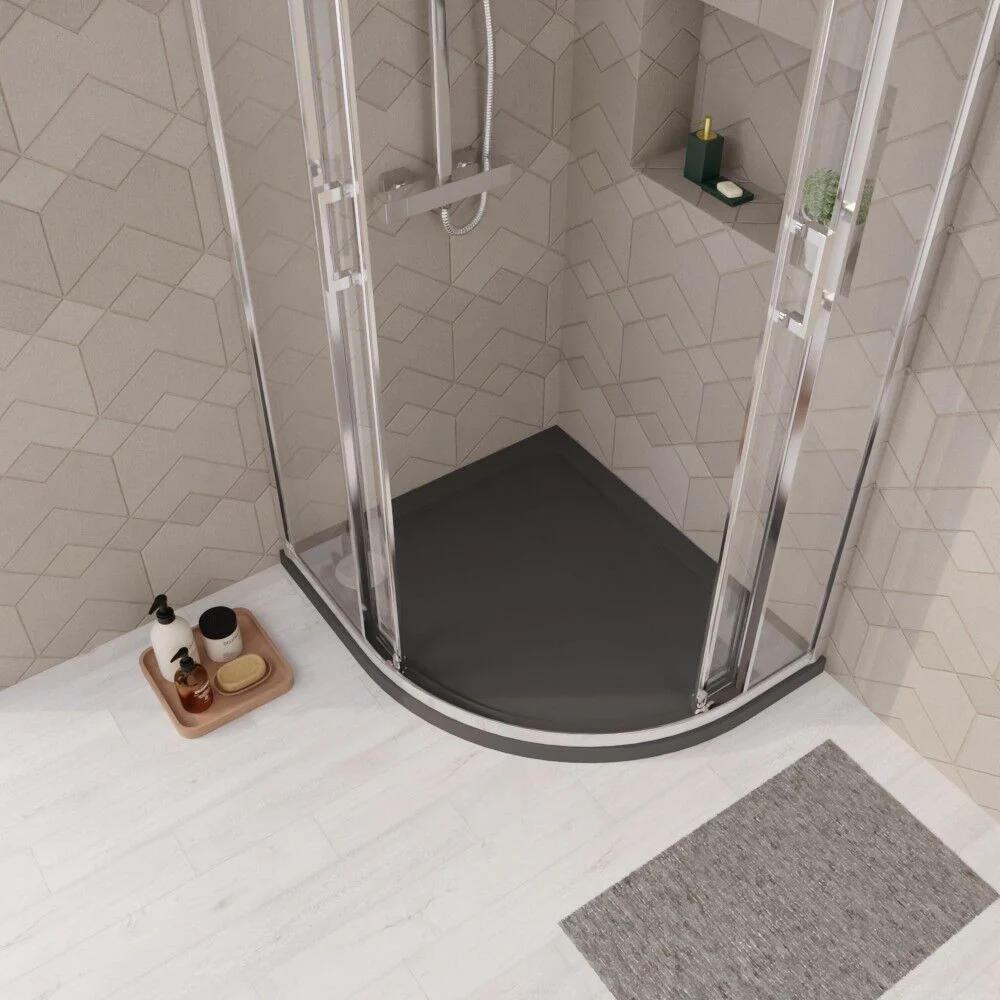 Balterley Shower Tray Modern Offset Quadrant Shower Tray, Left or Right Hand - Choice of Size and Finish - Image 36