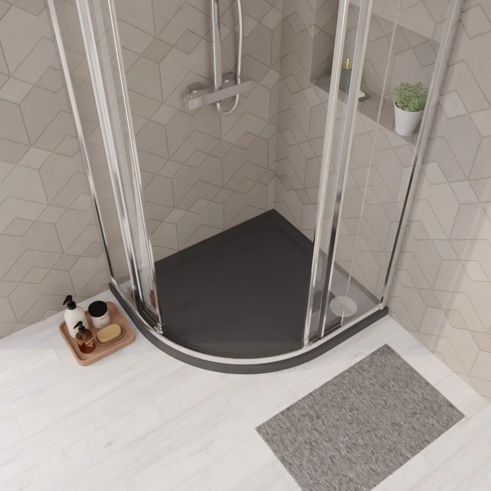 Balterley Shower Tray Modern Offset Quadrant Shower Tray, Left or Right Hand - Choice of Size and Finish - Image 37