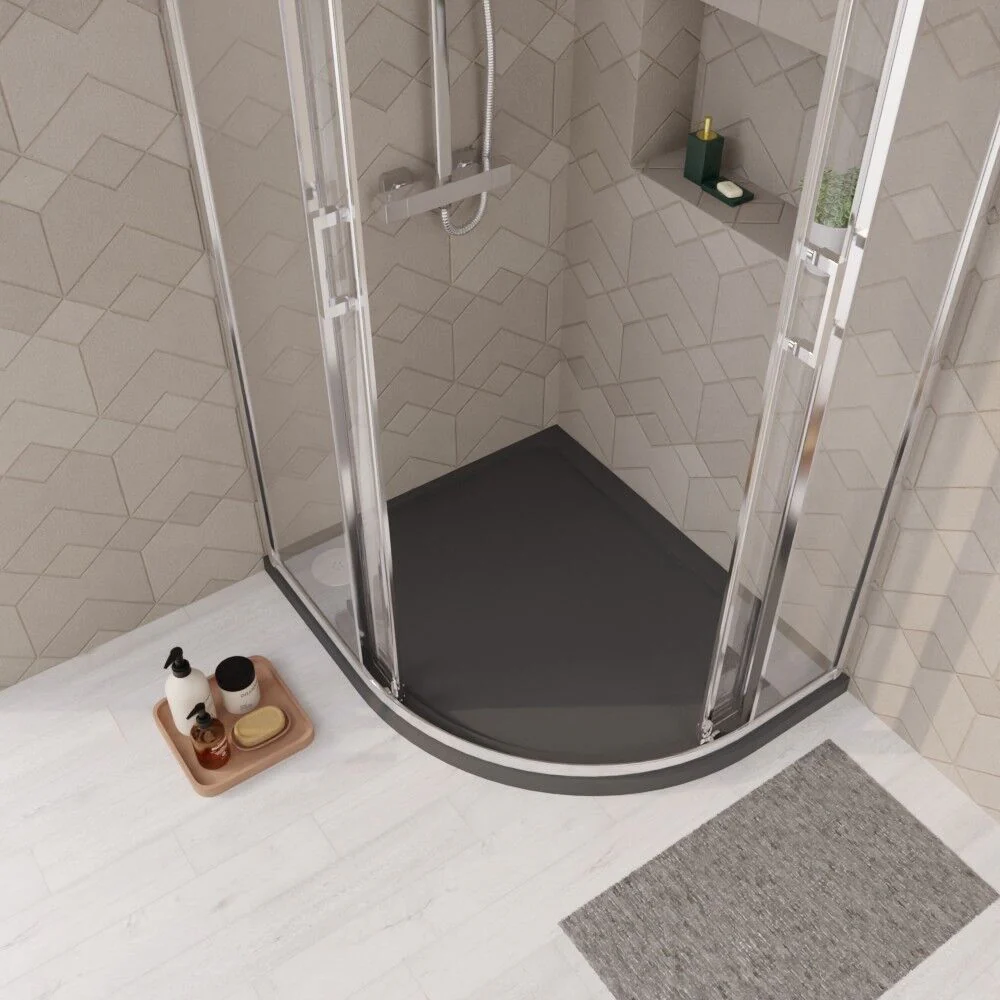 Balterley Shower Tray Modern Offset Quadrant Shower Tray, Left or Right Hand - Choice of Size and Finish - Image 40