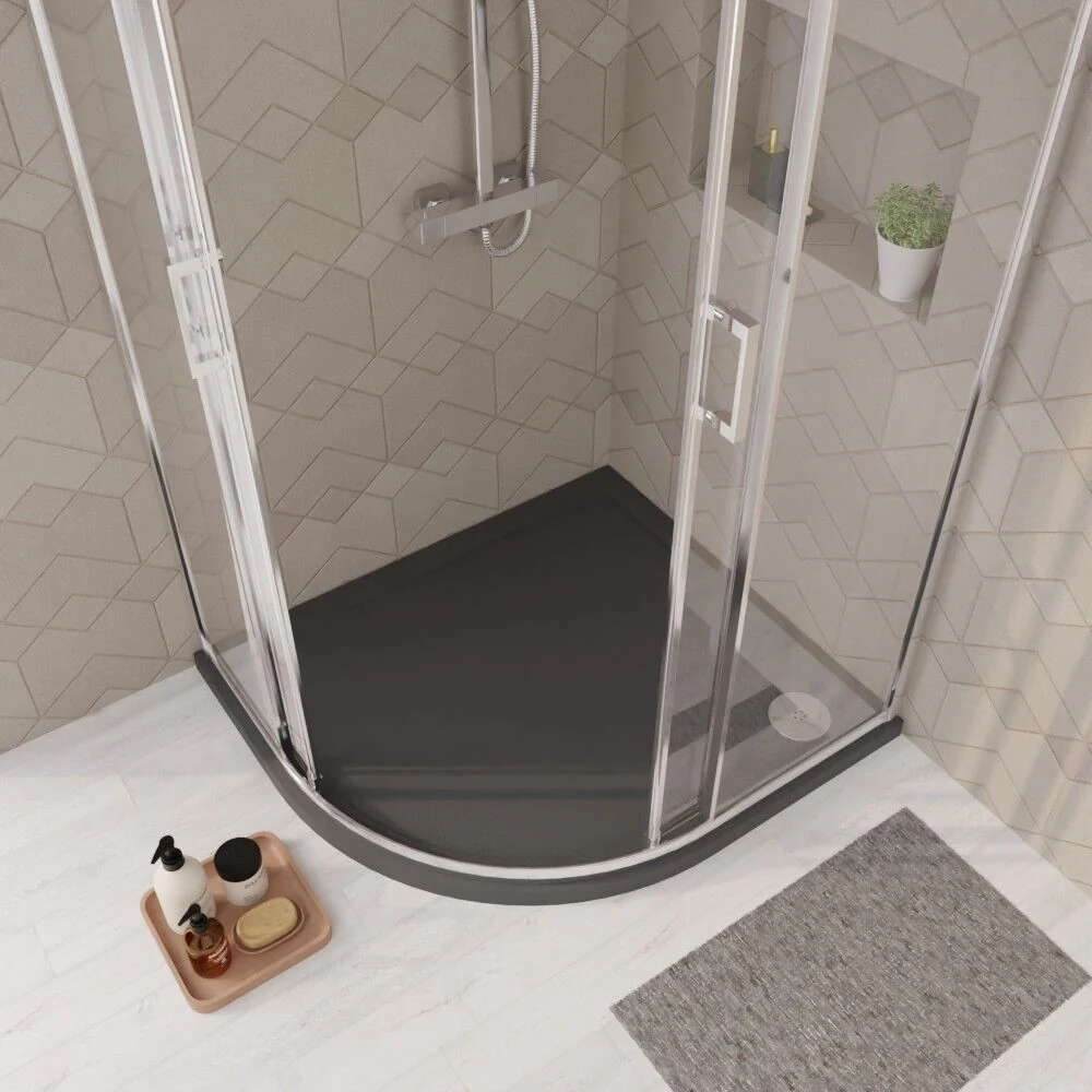Balterley Shower Tray Modern Offset Quadrant Shower Tray, Left or Right Hand - Choice of Size and Finish - Image 41
