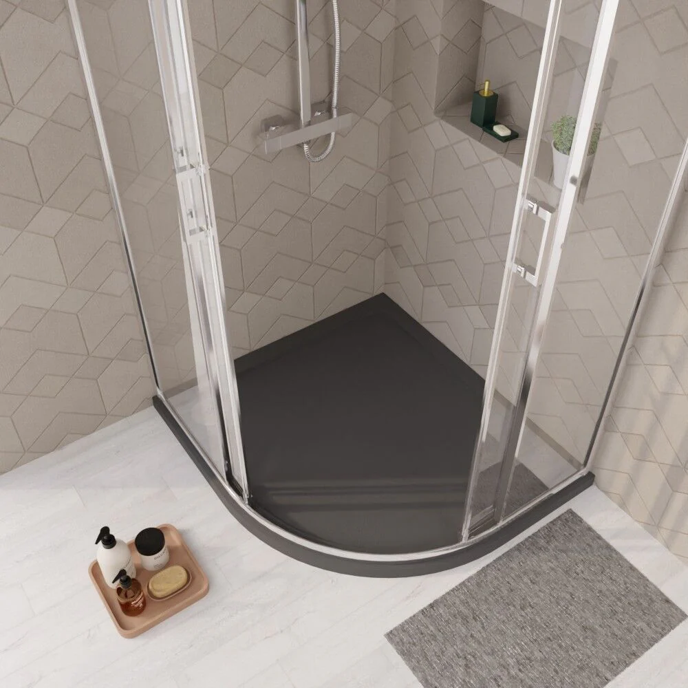 Balterley Shower Tray Modern Offset Quadrant Shower Tray, Left or Right Hand - Choice of Size and Finish - Image 42