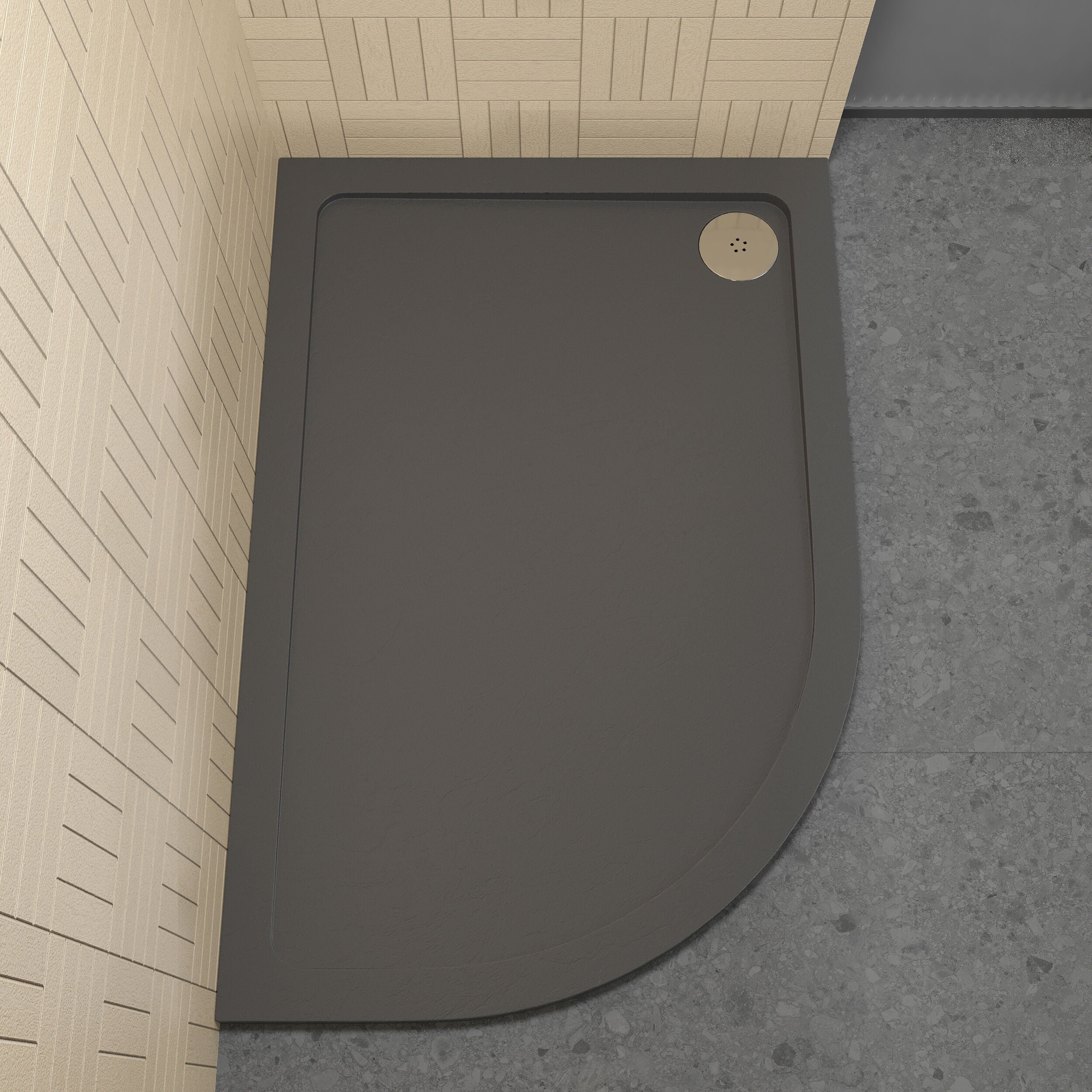 Balterley Shower Tray Modern Offset Quadrant Shower Tray, Left or Right Hand - Choice of Size and Finish - Image 43