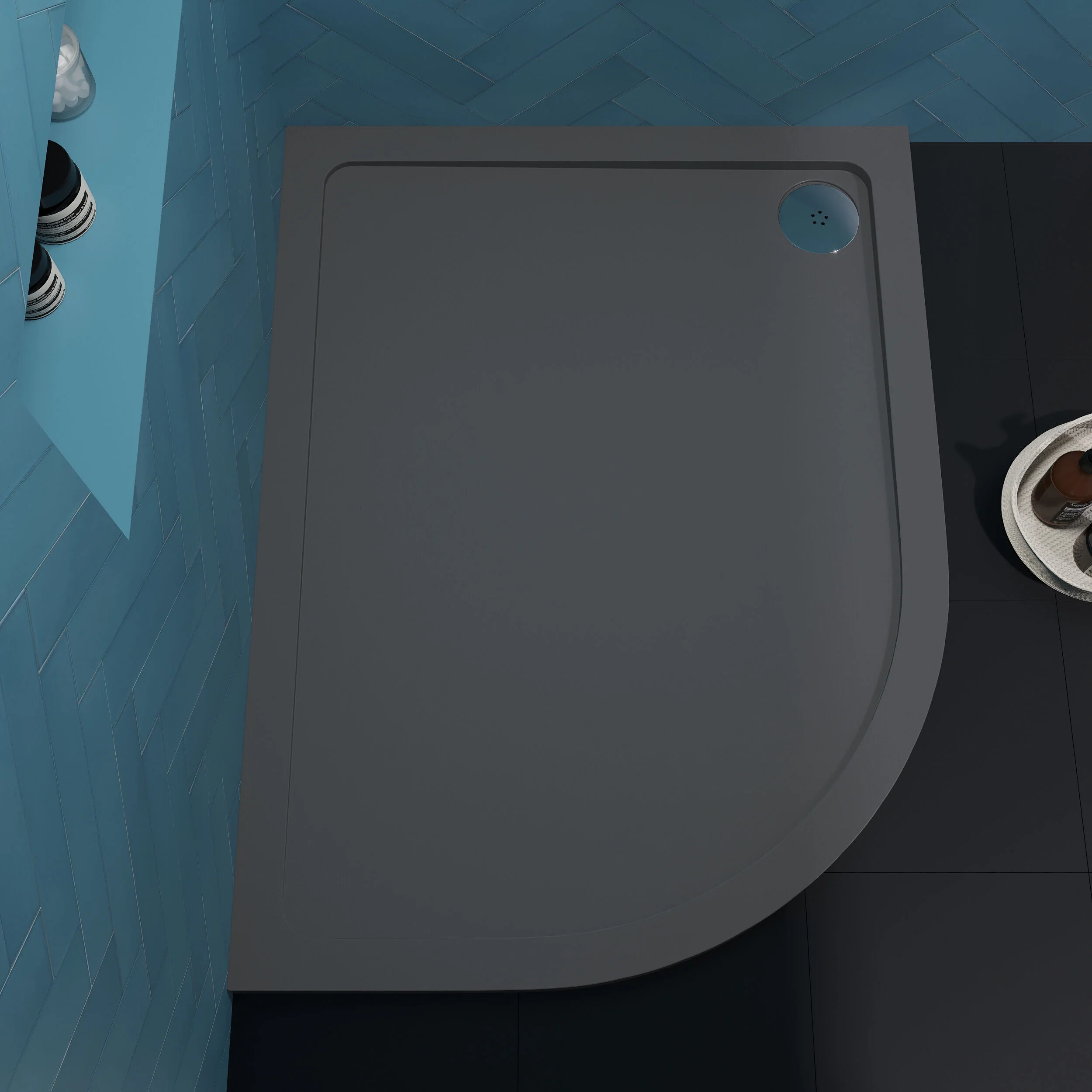 Balterley Shower Tray Modern Offset Quadrant Shower Tray, Left or Right Hand - Choice of Size and Finish - Image 45