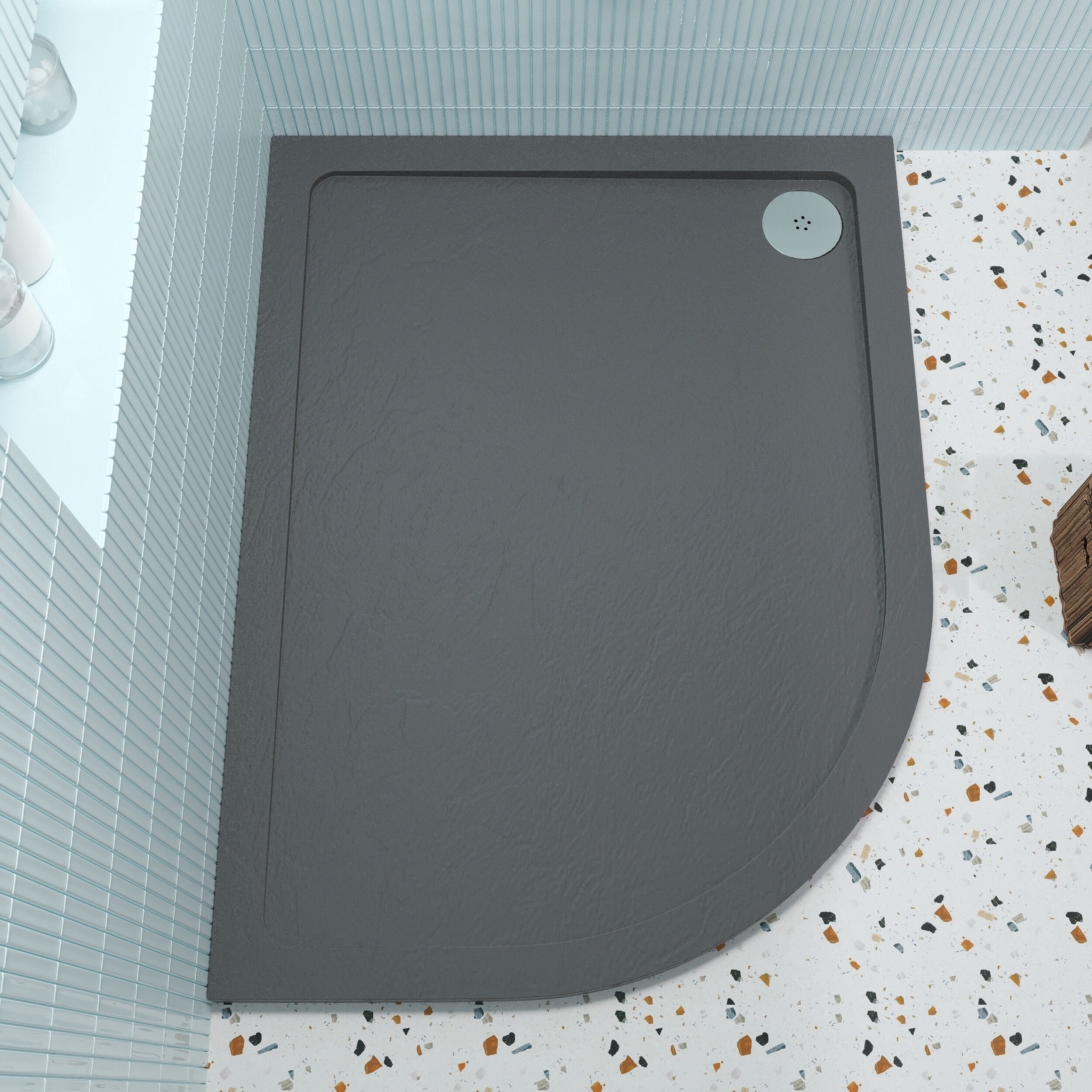 Balterley Shower Tray Modern Offset Quadrant Shower Tray, Left or Right Hand - Choice of Size and Finish - Image 46