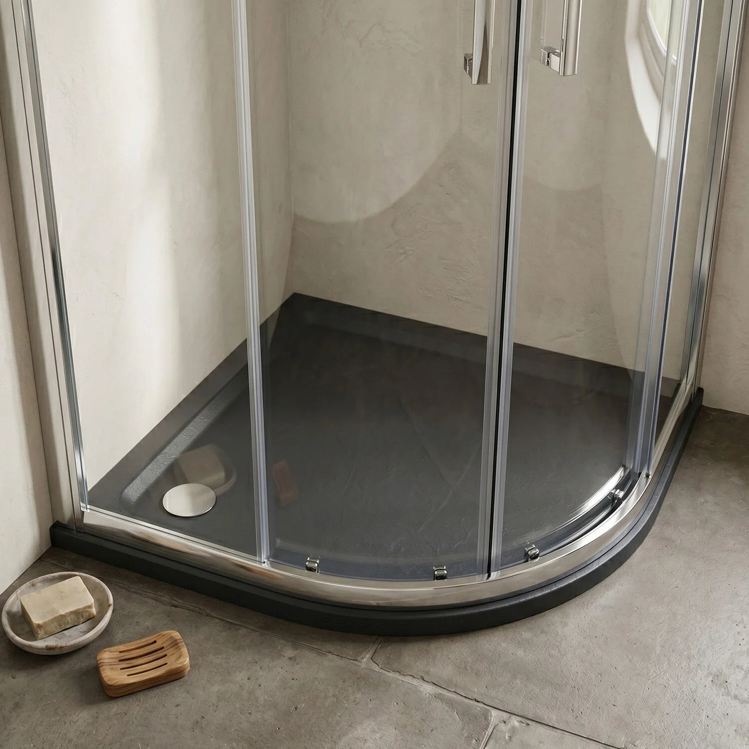 Balterley Shower Tray Modern Offset Quadrant Shower Tray, Left or Right Hand - Choice of Size and Finish - Image 5
