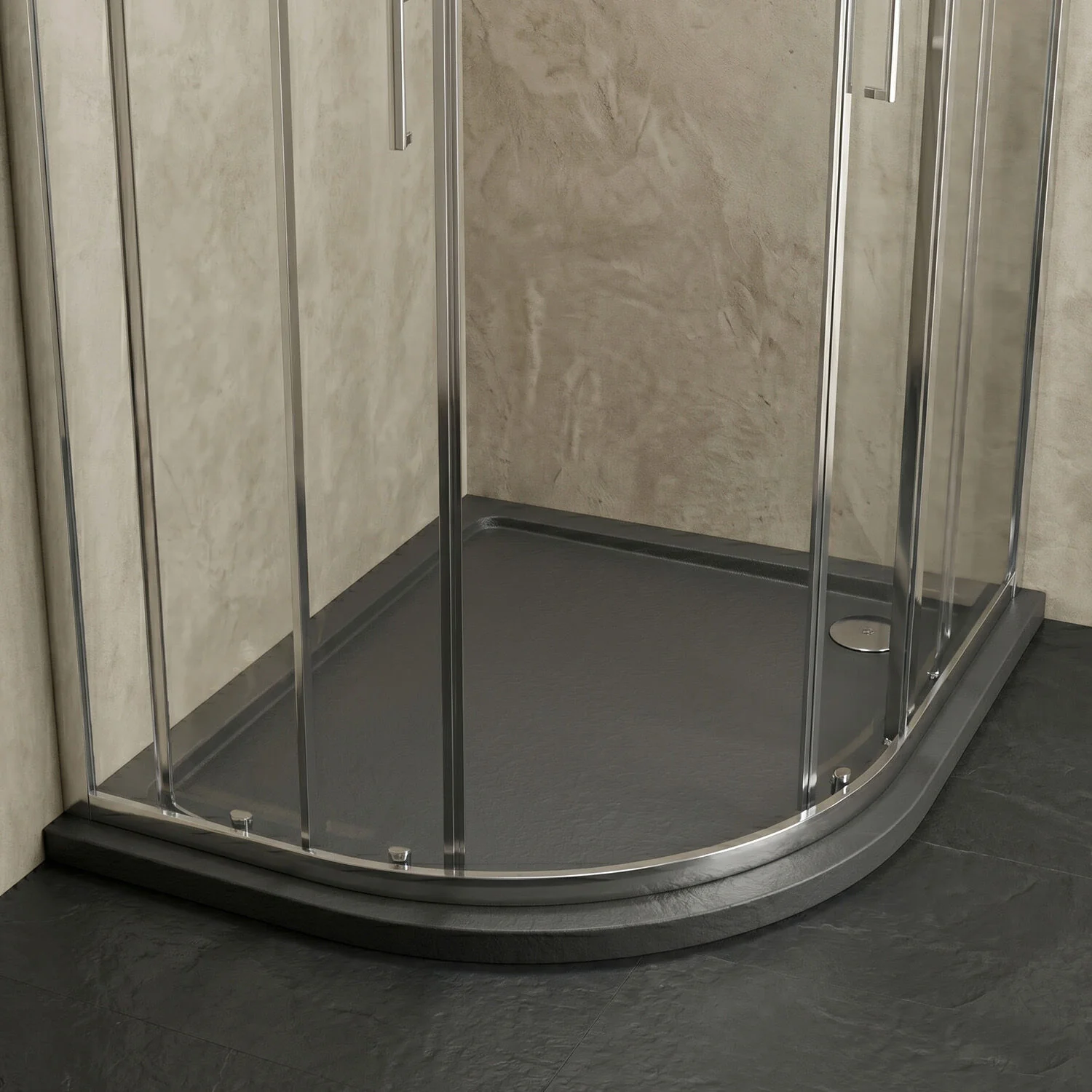 Balterley Shower Tray Modern Offset Quadrant Shower Tray, Left or Right Hand - Choice of Size and Finish - Image 6