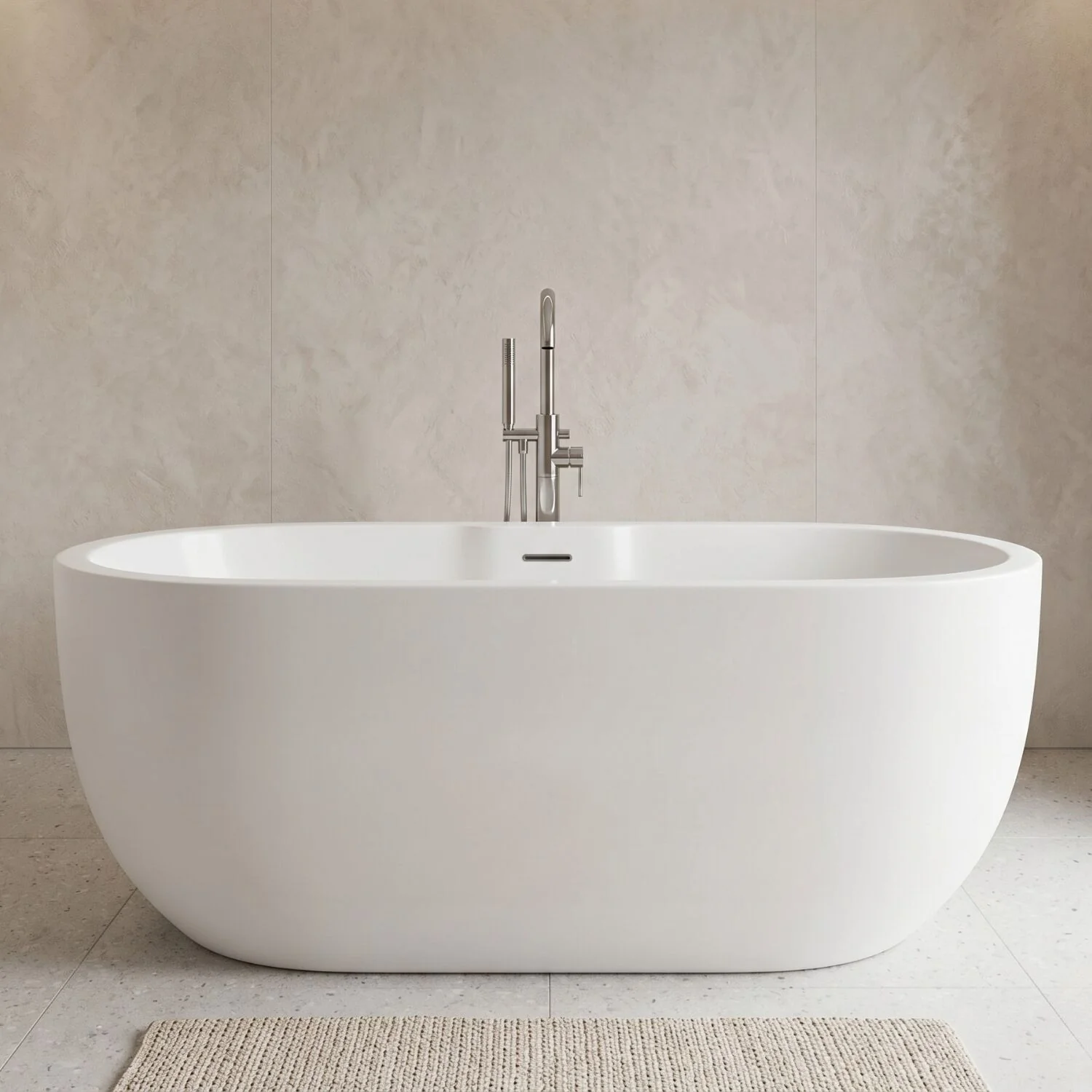 Modern Oval Freestanding Double Ended Soaking Bath - Choice of Size - Image 3
