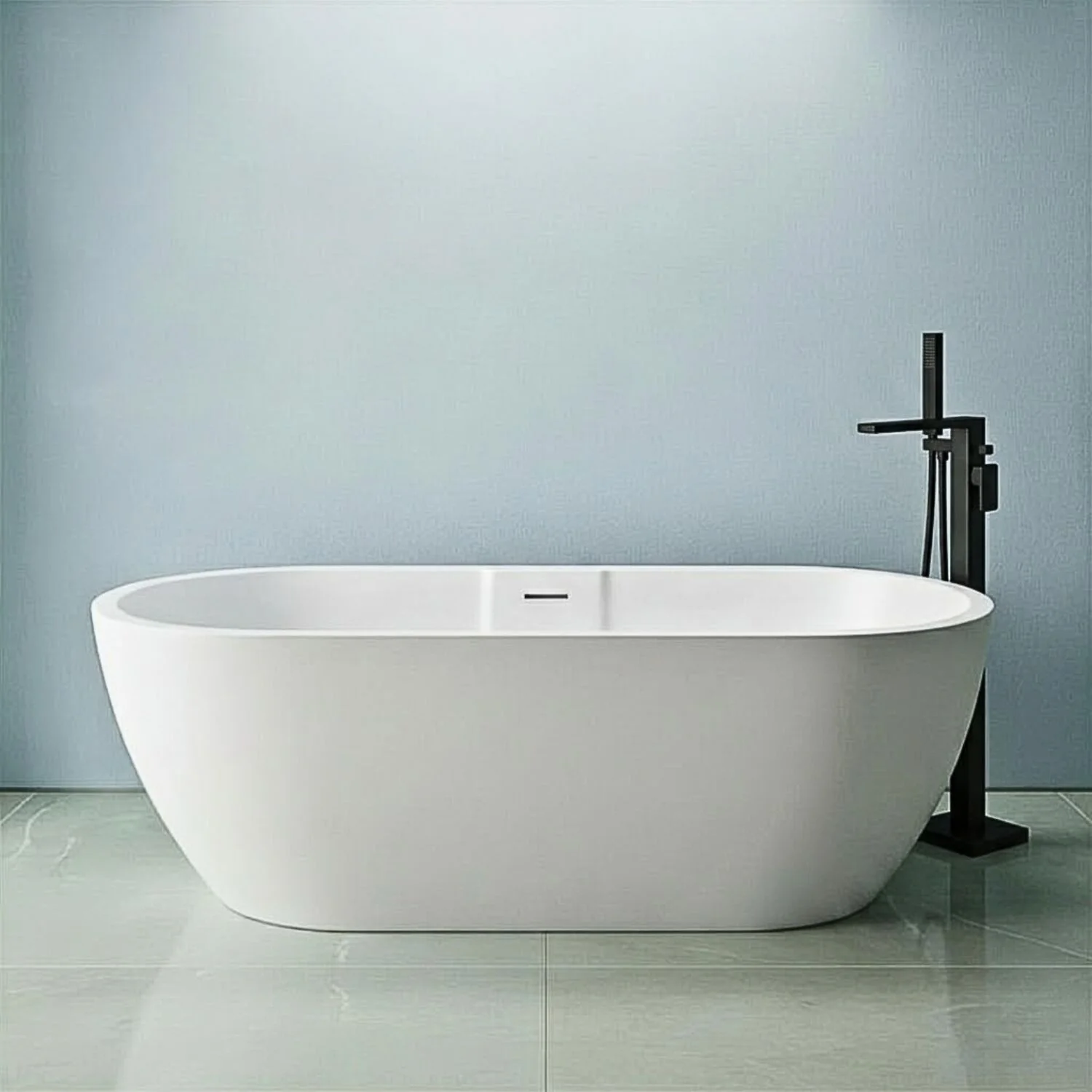 Modern Oval Freestanding Double Ended Soaking Bath - Choice of Size - Image 4