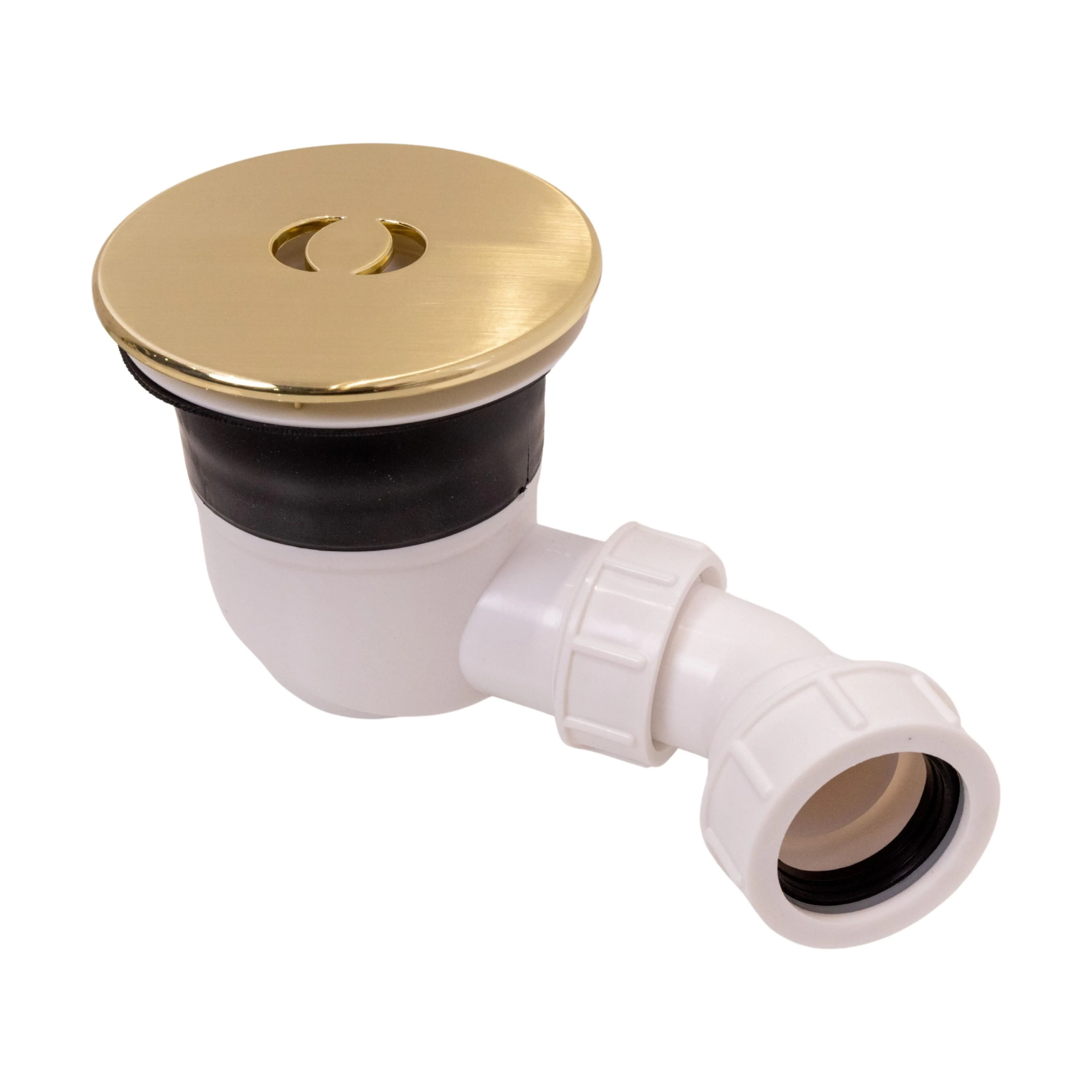 Modern Round Bathroom Shower Tray Waste with Elbow, Top Fix Installation, 125 x 114 x 187 mm - Choice of Colour - Image 3