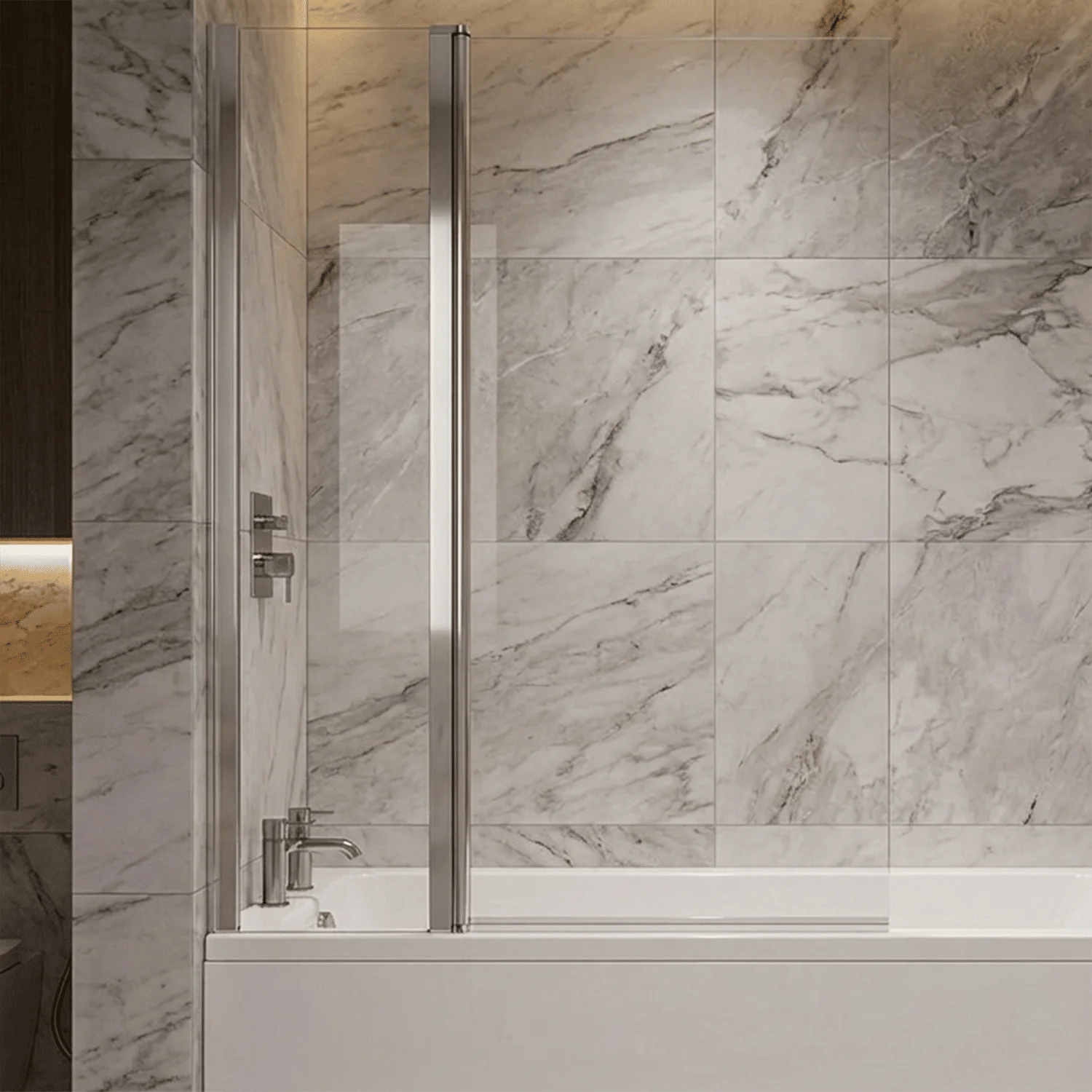 Contemporary Square Bath Shower Screen - Choice of Style and Finish
