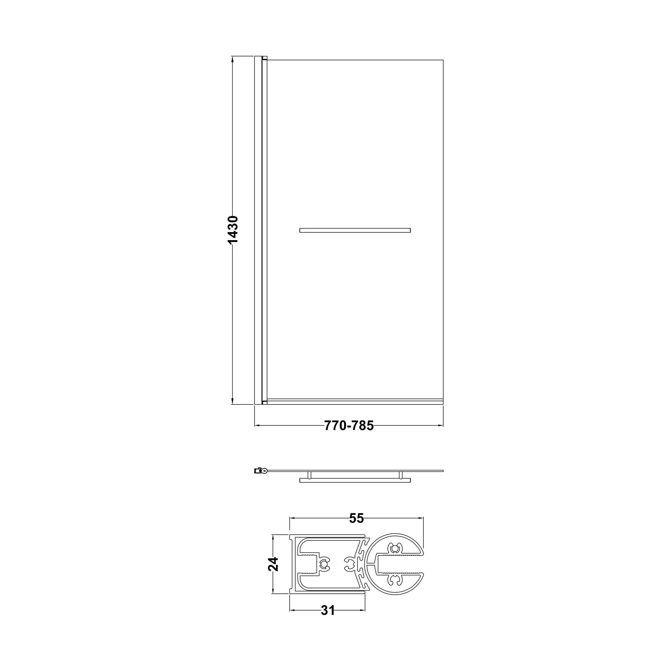 Contemporary Square Bath Shower Screen - Choice of Style and Finish - Image 21