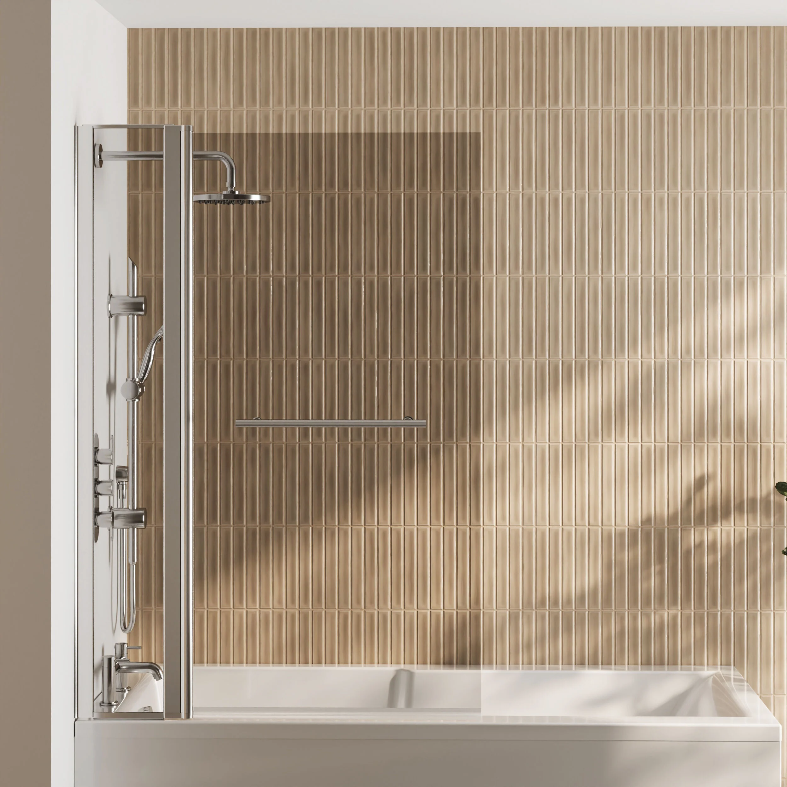 Contemporary Square Bath Shower Screen - Choice of Style and Finish - Image 9