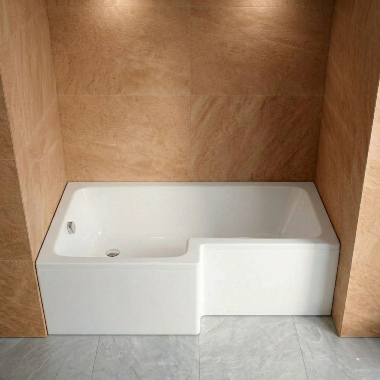 Contemporary Square Shower Bath - Choose Size and Orientation - Image 3