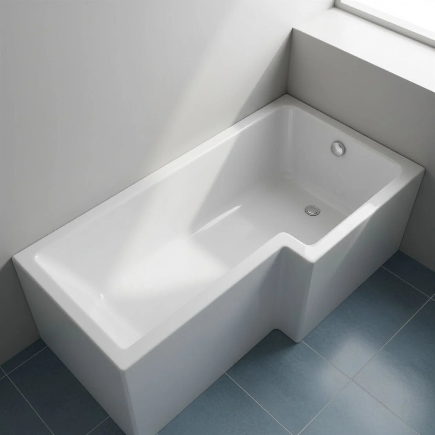 Contemporary Square Shower Bath - Choose Size and Orientation - Image 4