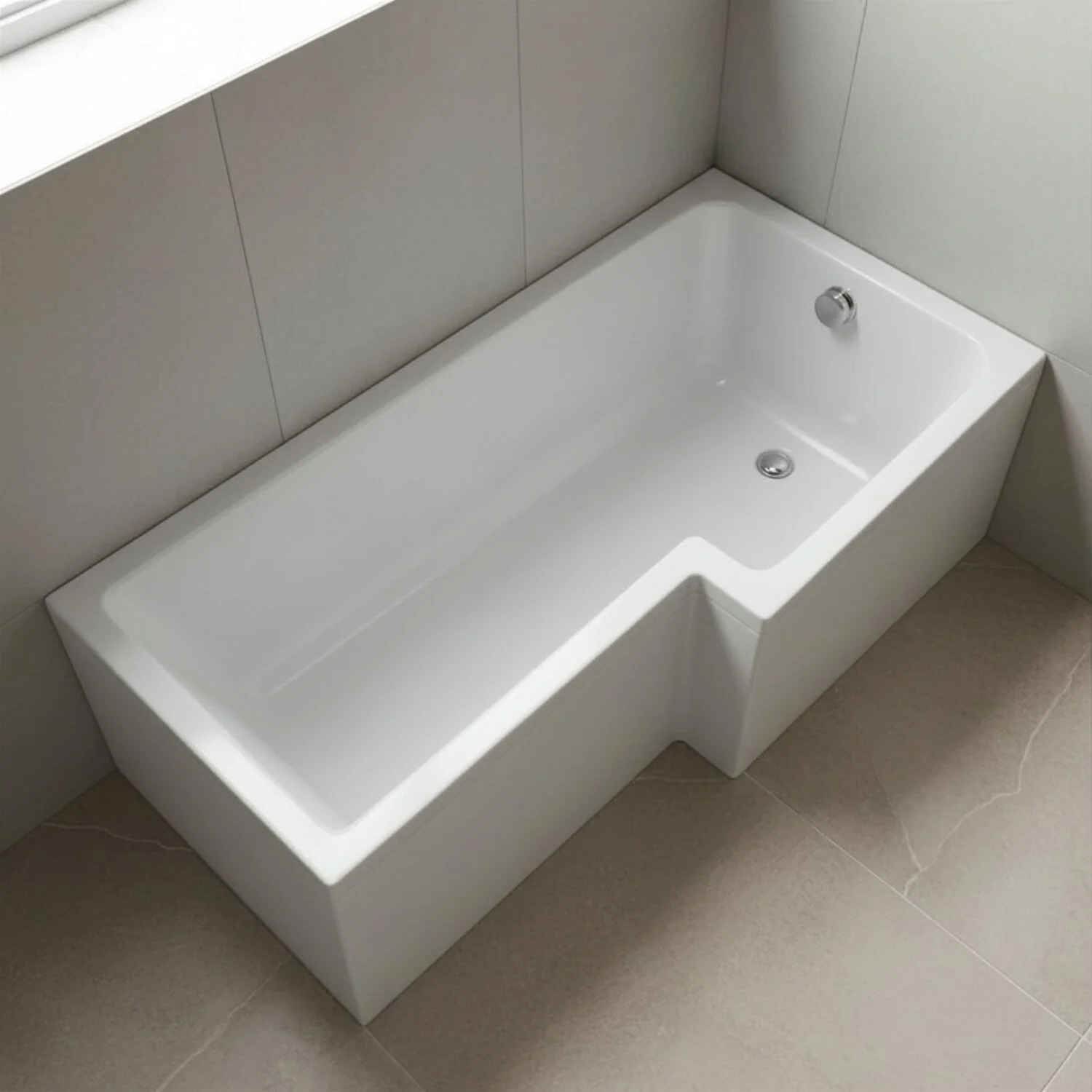 Contemporary Square Shower Bath - Choose Size and Orientation - Image 6