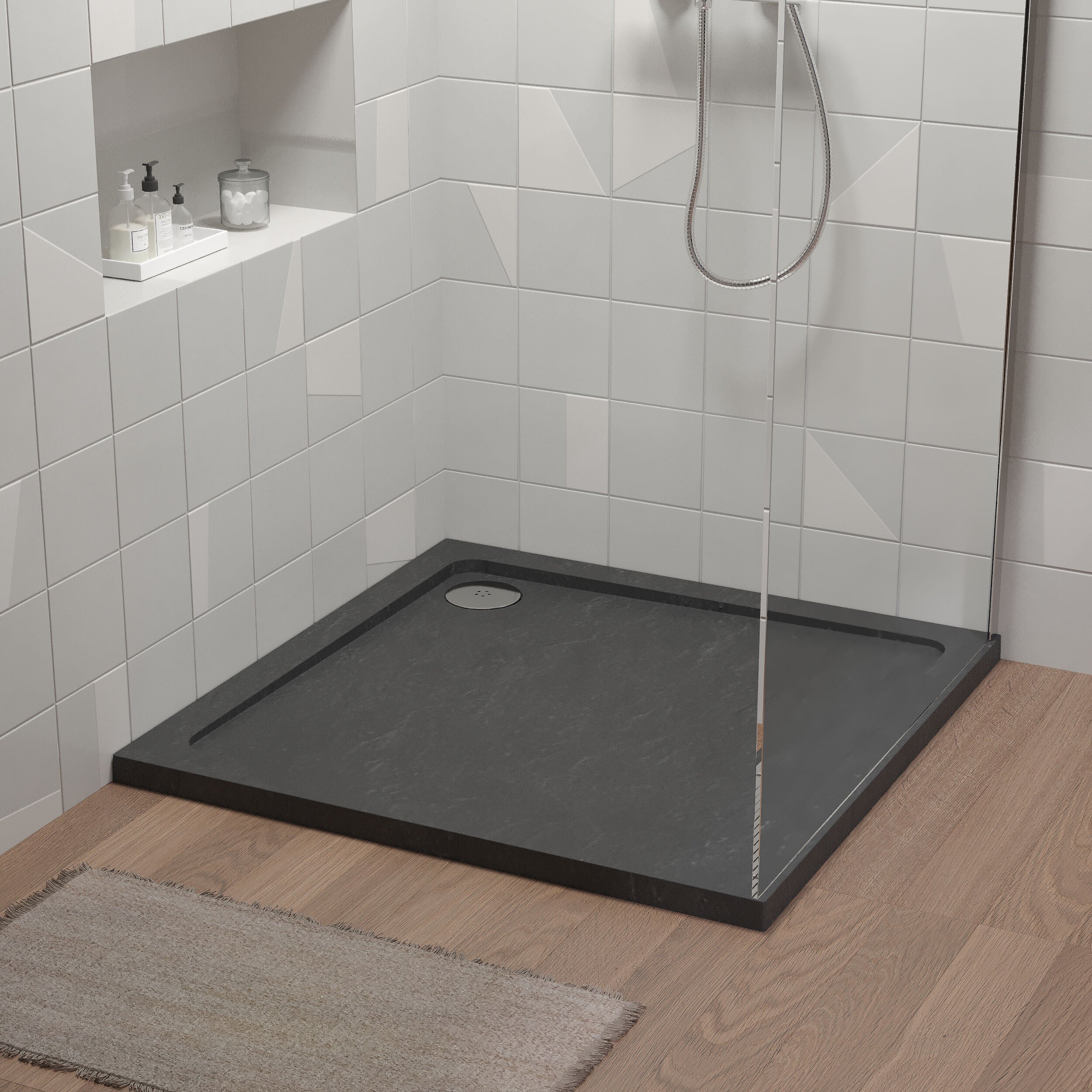 Balterley Shower Tray Modern Square, 40mm Profile - Choice of Size and Colour - Image 11