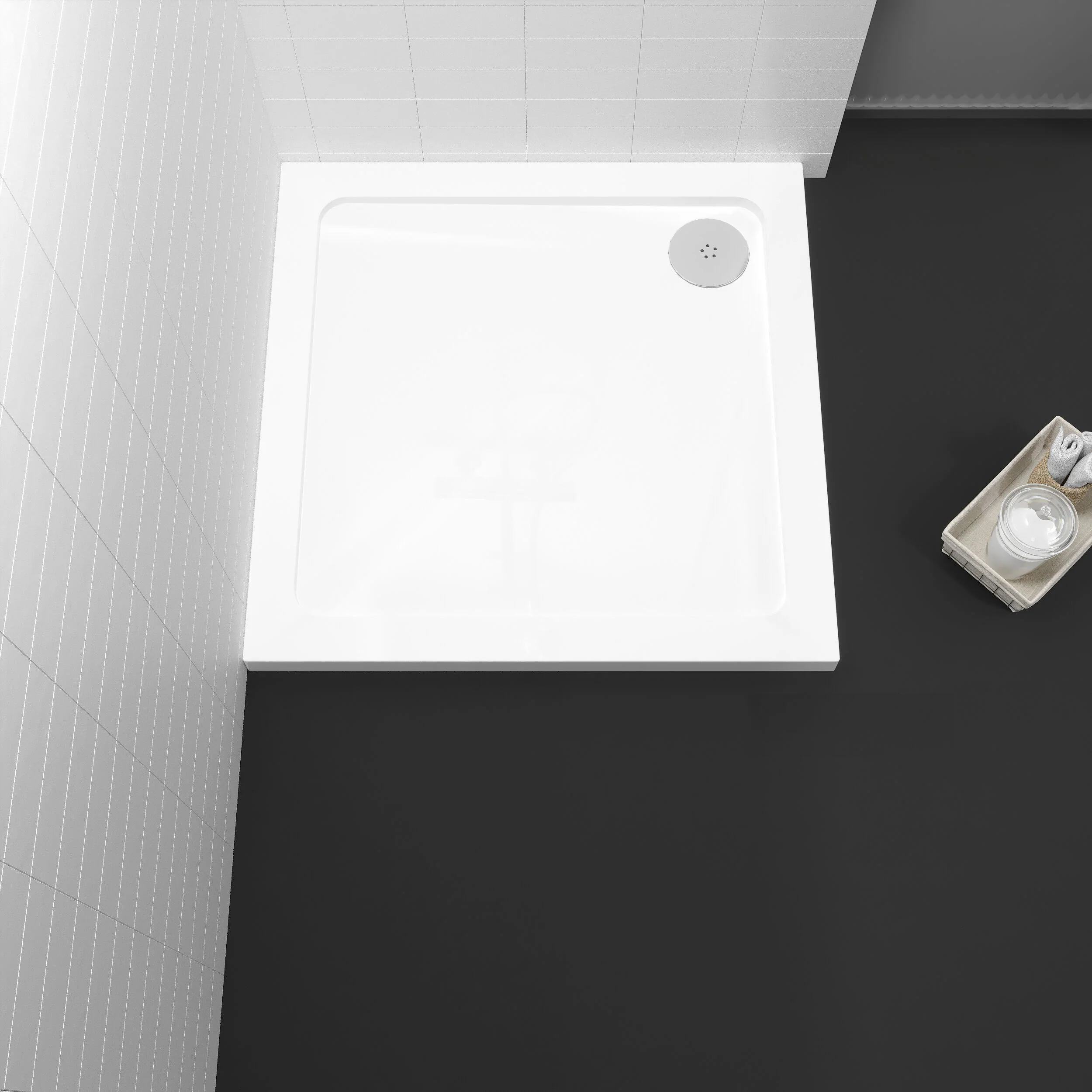 Balterley Shower Tray Modern Square, 40mm Profile - Choice of Size and Colour - Image 14
