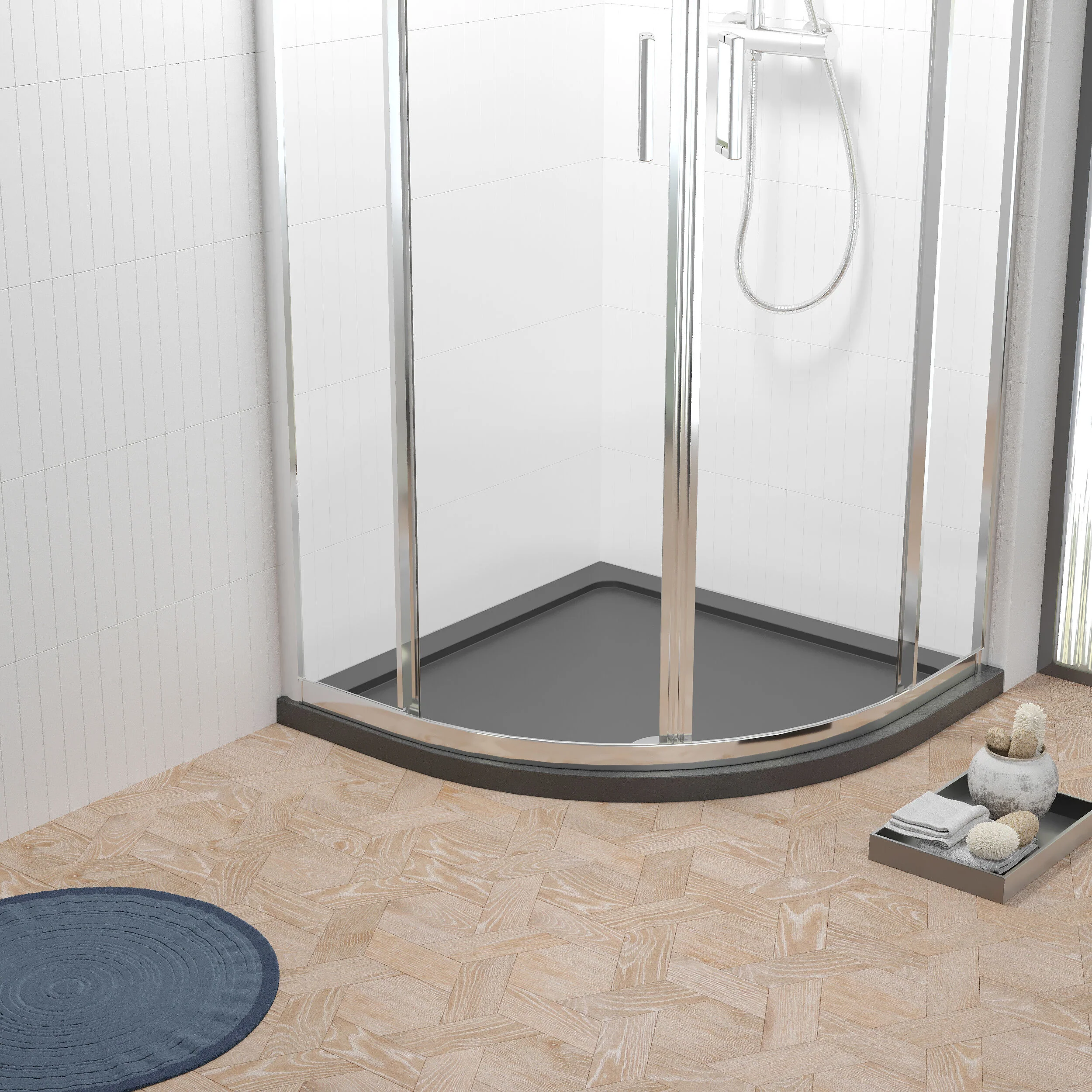 Balterley Shower Tray Modern Square, 40mm Profile - Choice of Size and Colour - Image 23