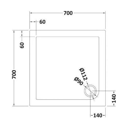 Balterley Shower Tray Modern Square, 40mm Profile - Choice of Size and Colour - Image 40