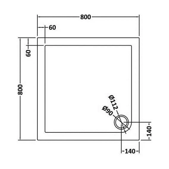 Balterley Shower Tray Modern Square, 40mm Profile - Choice of Size and Colour - Image 42