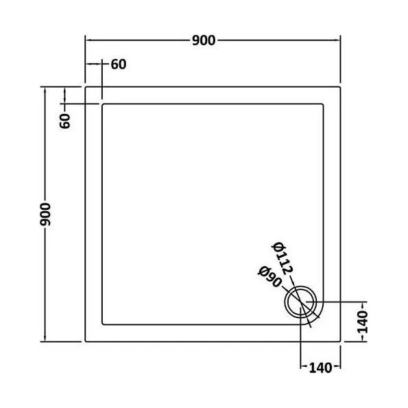 Balterley Shower Tray Modern Square, 40mm Profile - Choice of Size and Colour - Image 43