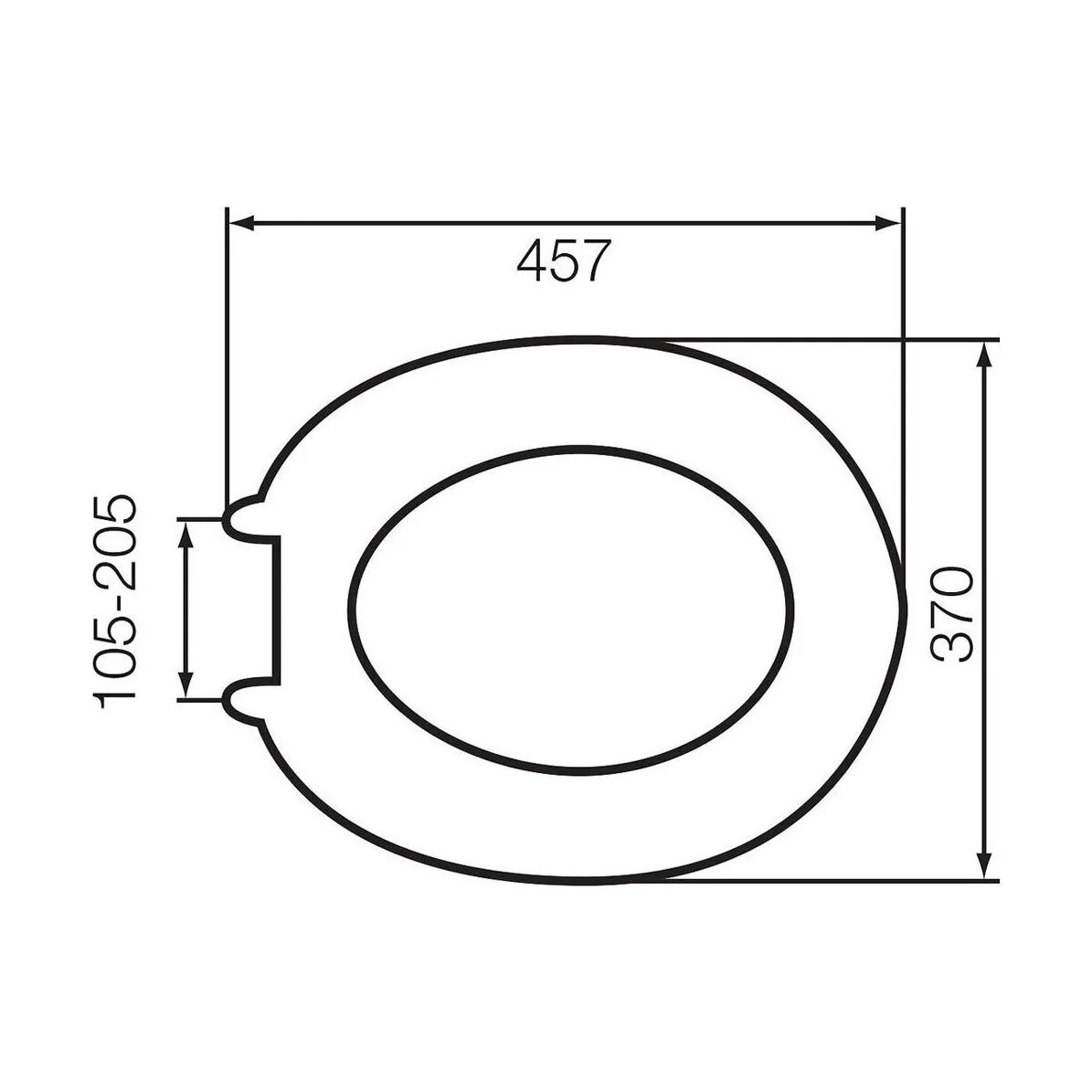 Modern Standard Toilet Seat - Silver Wood Effect, 457 x 370mm - Image 2
