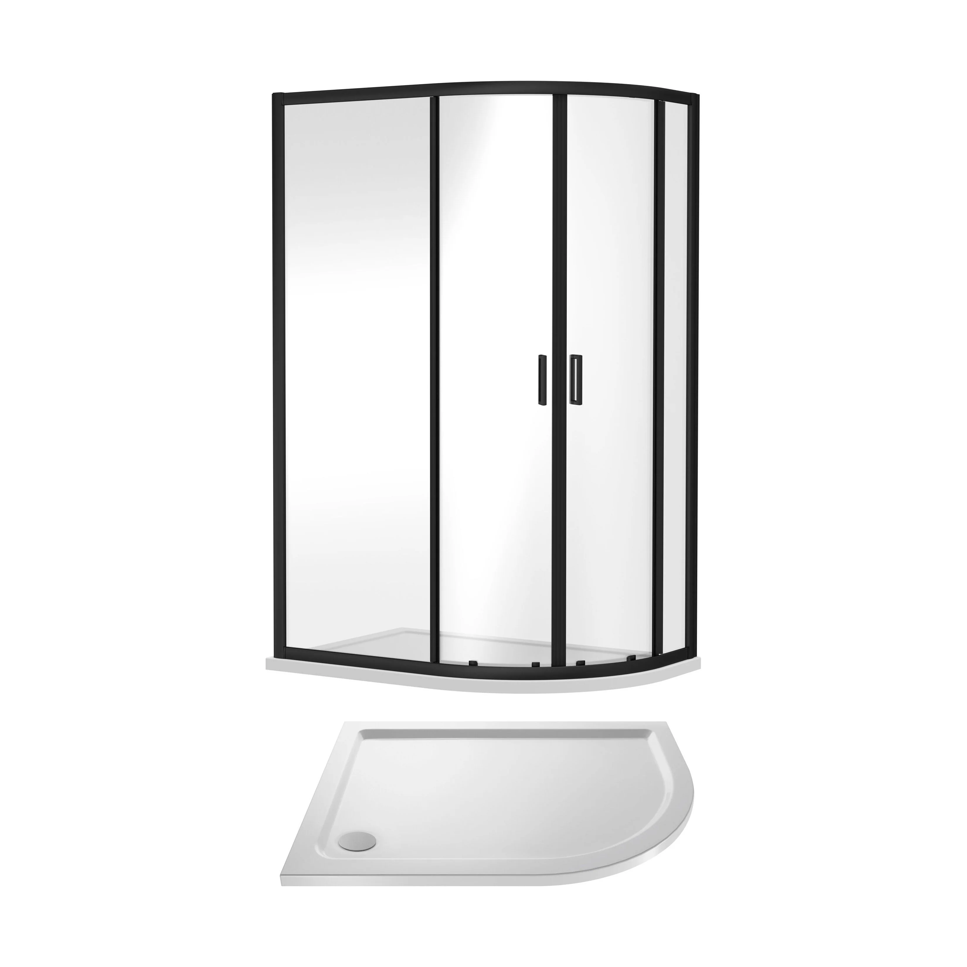 Almington Offset Quadrant Shower Enclosure and Shower Tray - Choice of Size, Tray Orientation and Finish - Image 3
