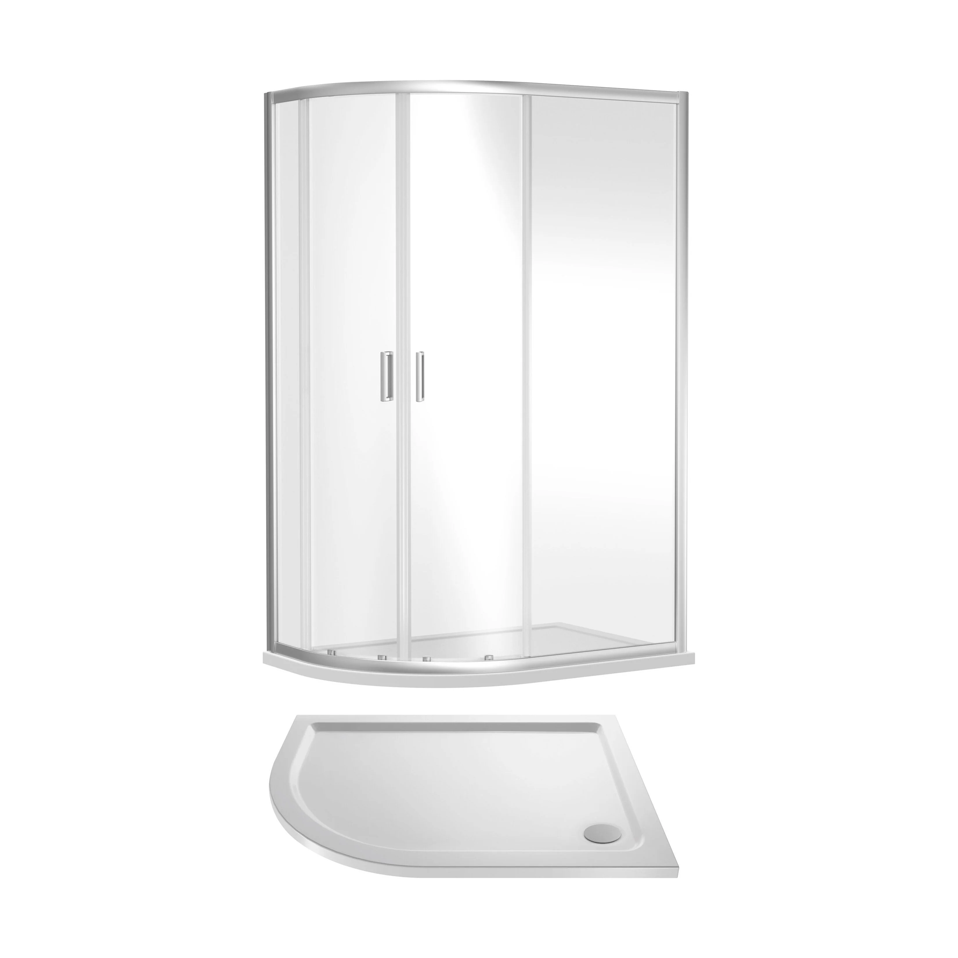 Almington Offset Quadrant Shower Enclosure and Shower Tray - Choice of Size, Tray Orientation and Finish - Image 4