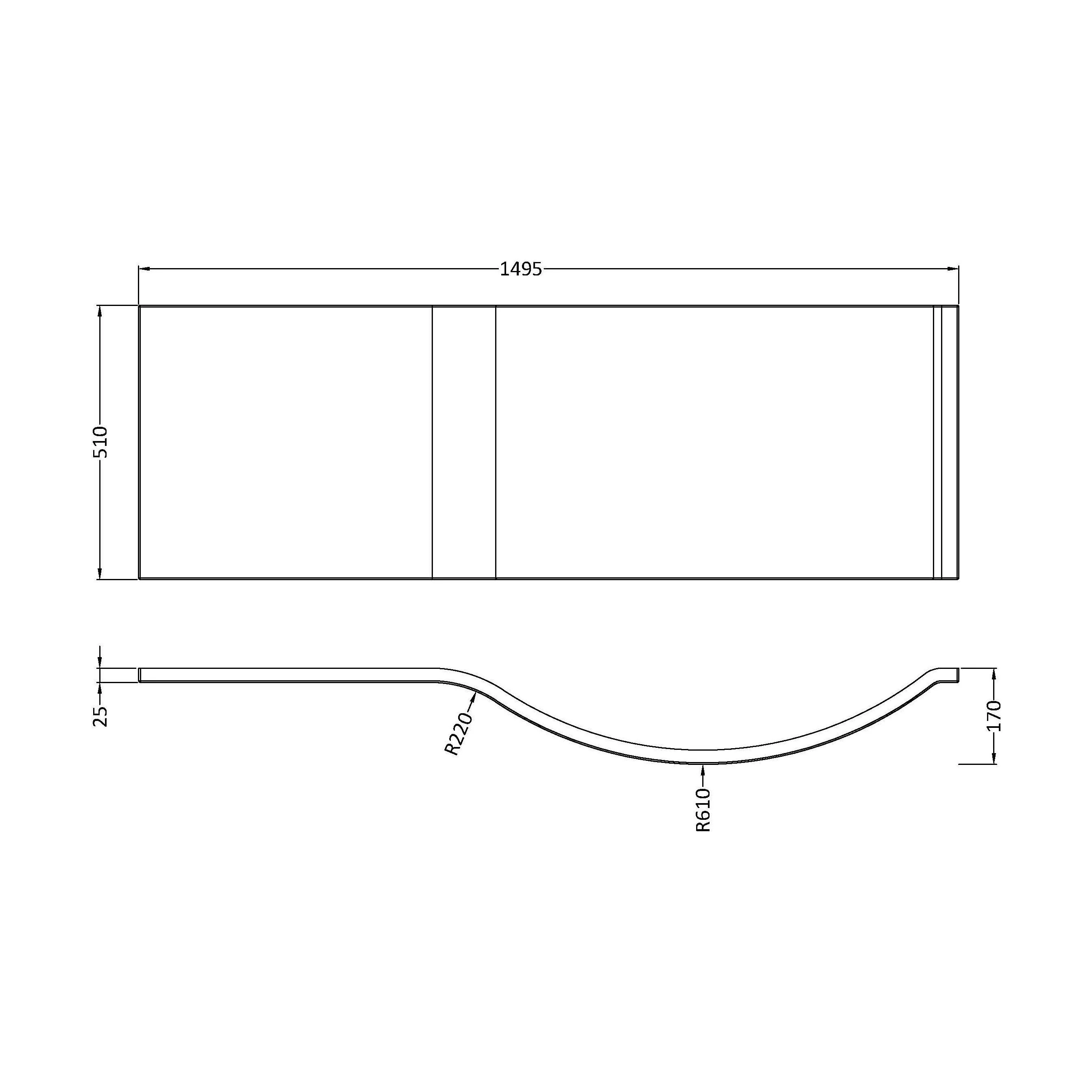 Contemporary P Shaped Acrylic Bath Panel - Image 2