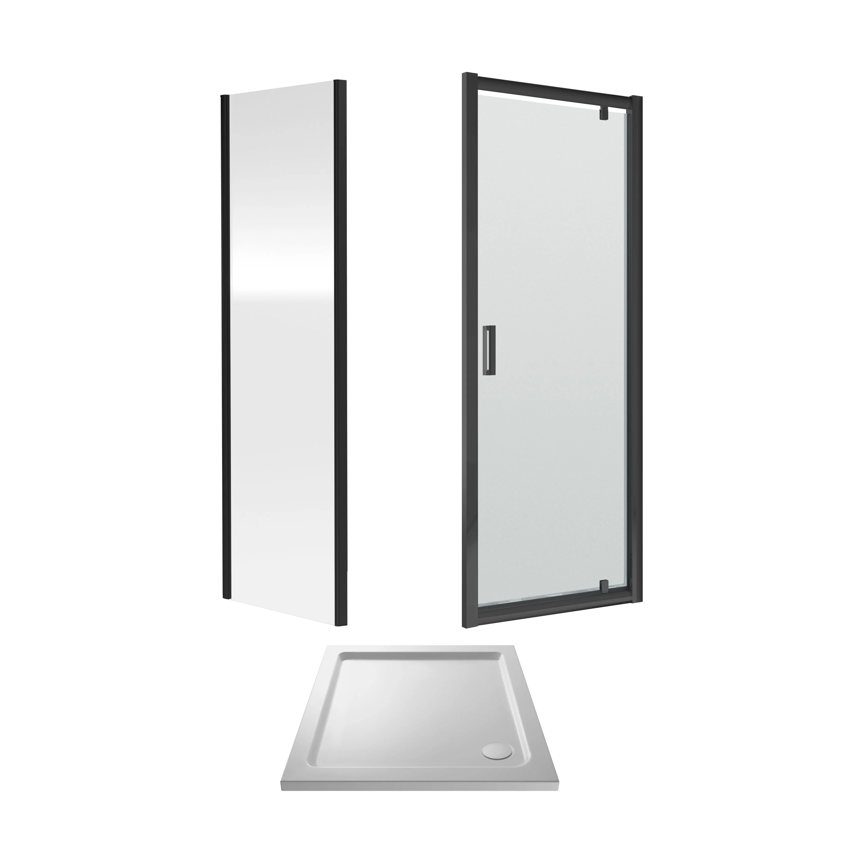 Almington Pivot Shower Door, Side Panel and Shower Tray - Choice of Size and Finish - Image 6