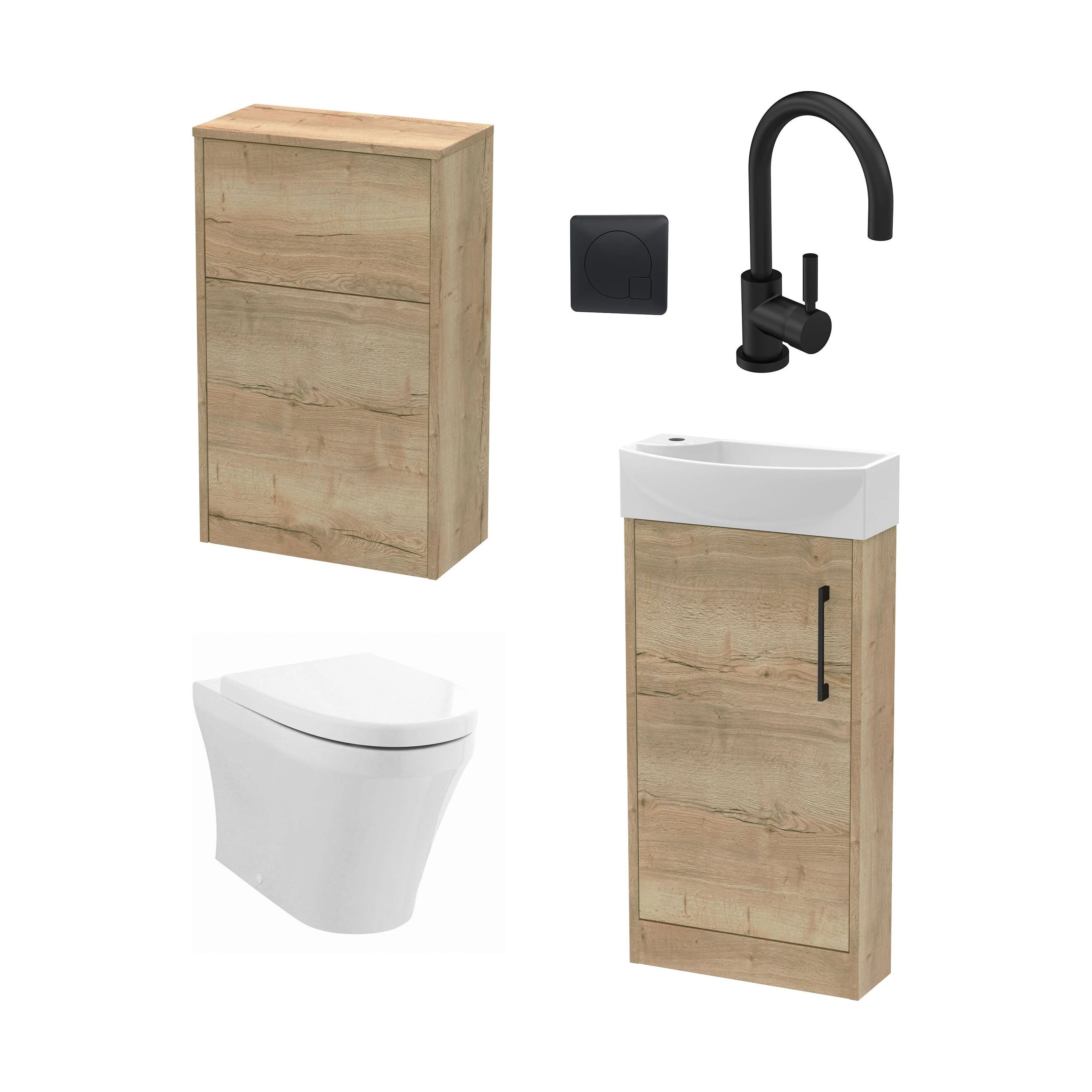 Winshill Floor Standing Cloakroom Bundle, Vanity, WC Unit, Toilet & Tap - Image 8
