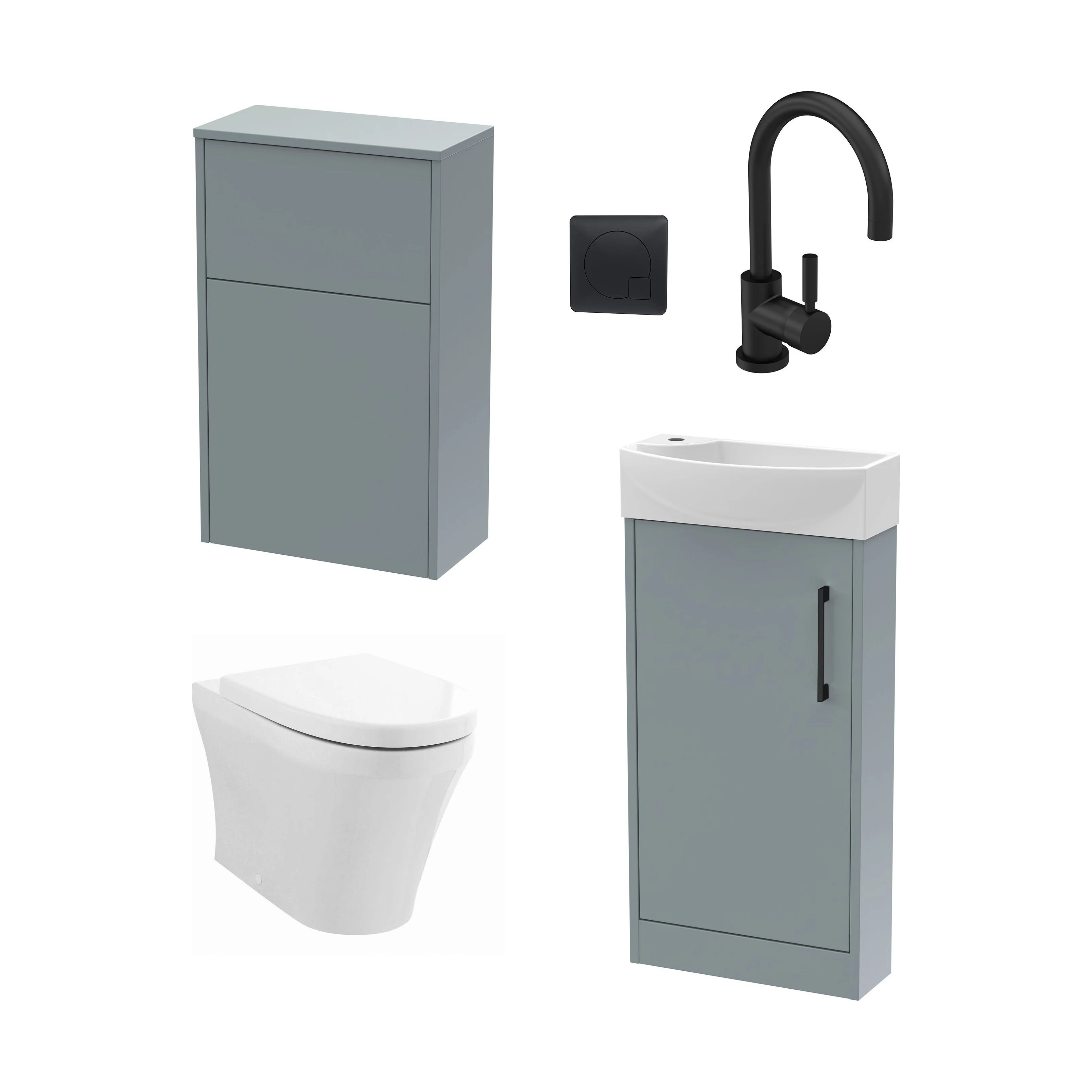 Winshill Floor Standing Cloakroom Bundle, Vanity, WC Unit, Toilet & Tap - Image 9