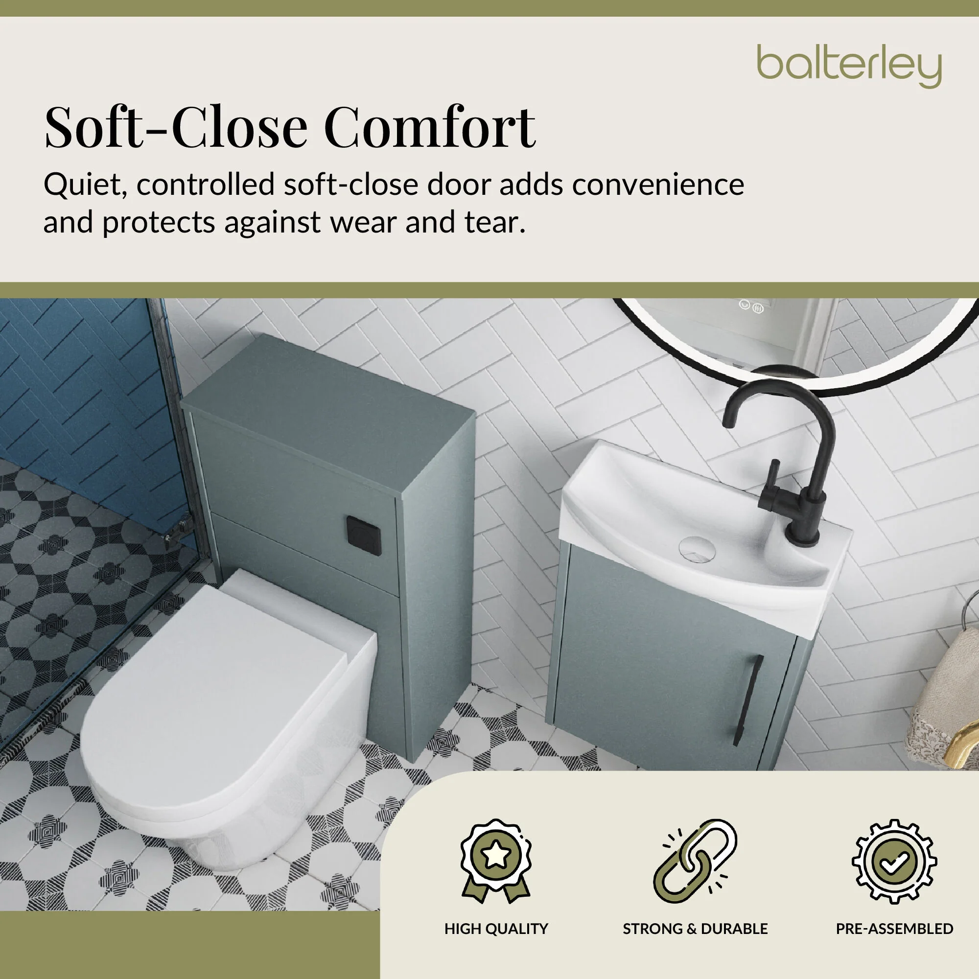 Winshill Wall Hung Cloakroom Bundle - Vanity, WC Unit, Toilet & Tap - Image 5