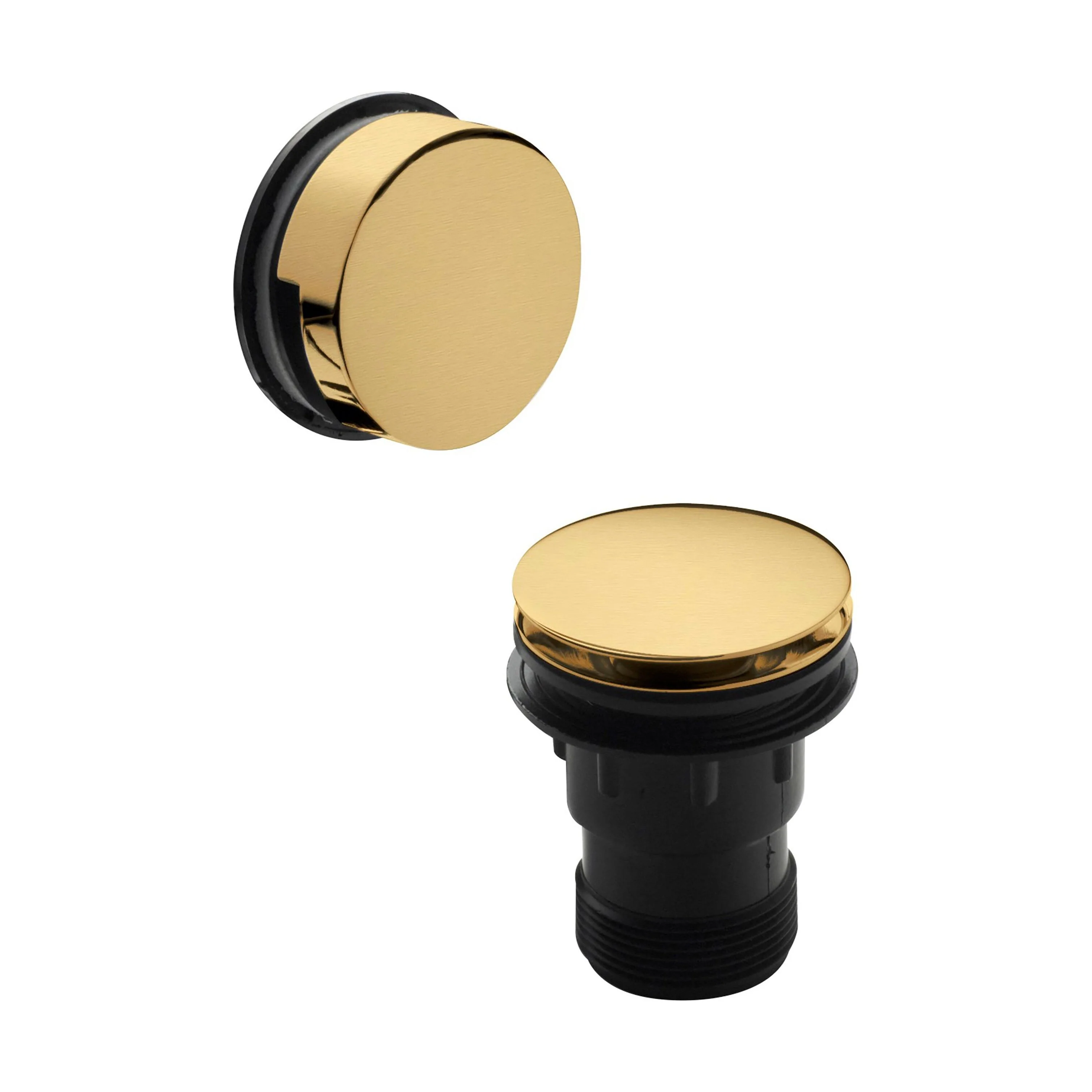 Contemporary Push Button Round Bath Tub Waste for Baths Up to 13mm Thick - Multiple Colours - Image 3