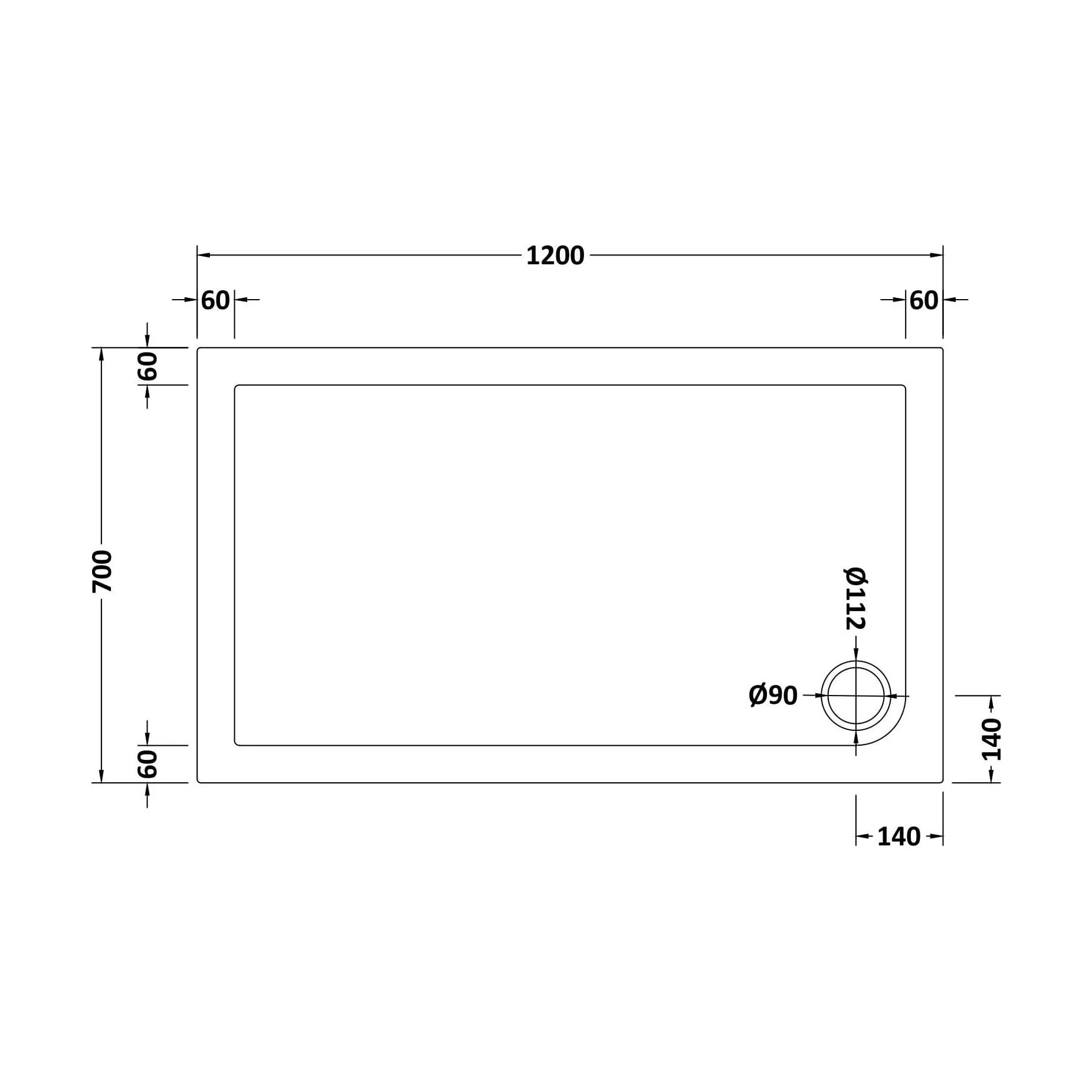 Slip Resistant Slimline Rectangular Shower Tray - Choice of Size - Image 29