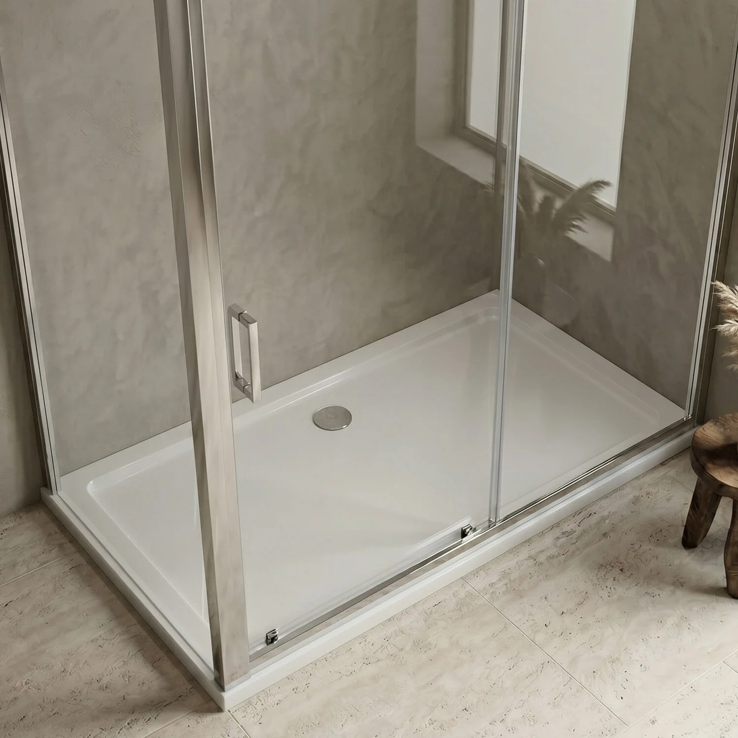 Slip Resistant Slimline Rectangular Shower Tray - Choice of Size - Image 3