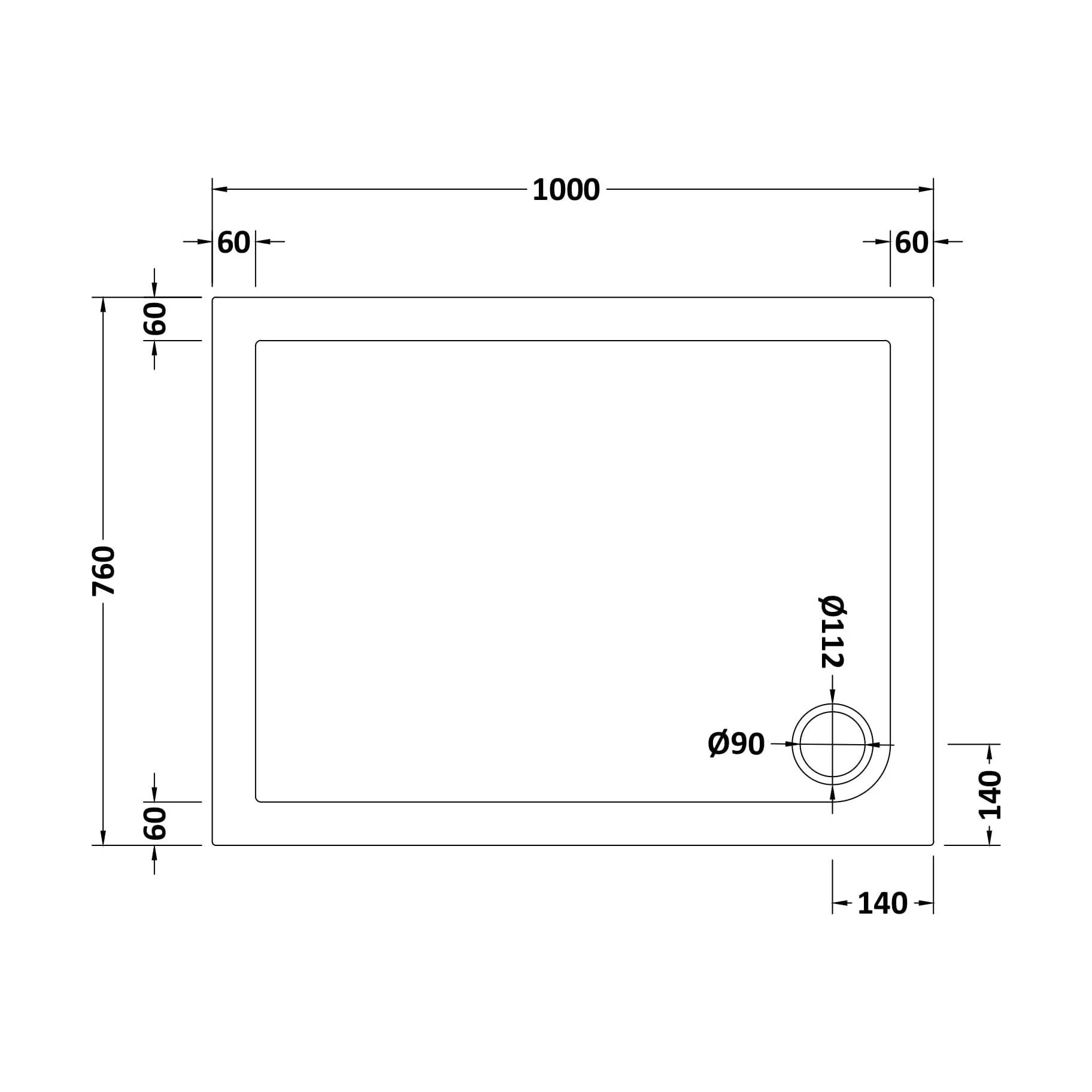 Slip Resistant Slimline Rectangular Shower Tray - Choice of Size - Image 30