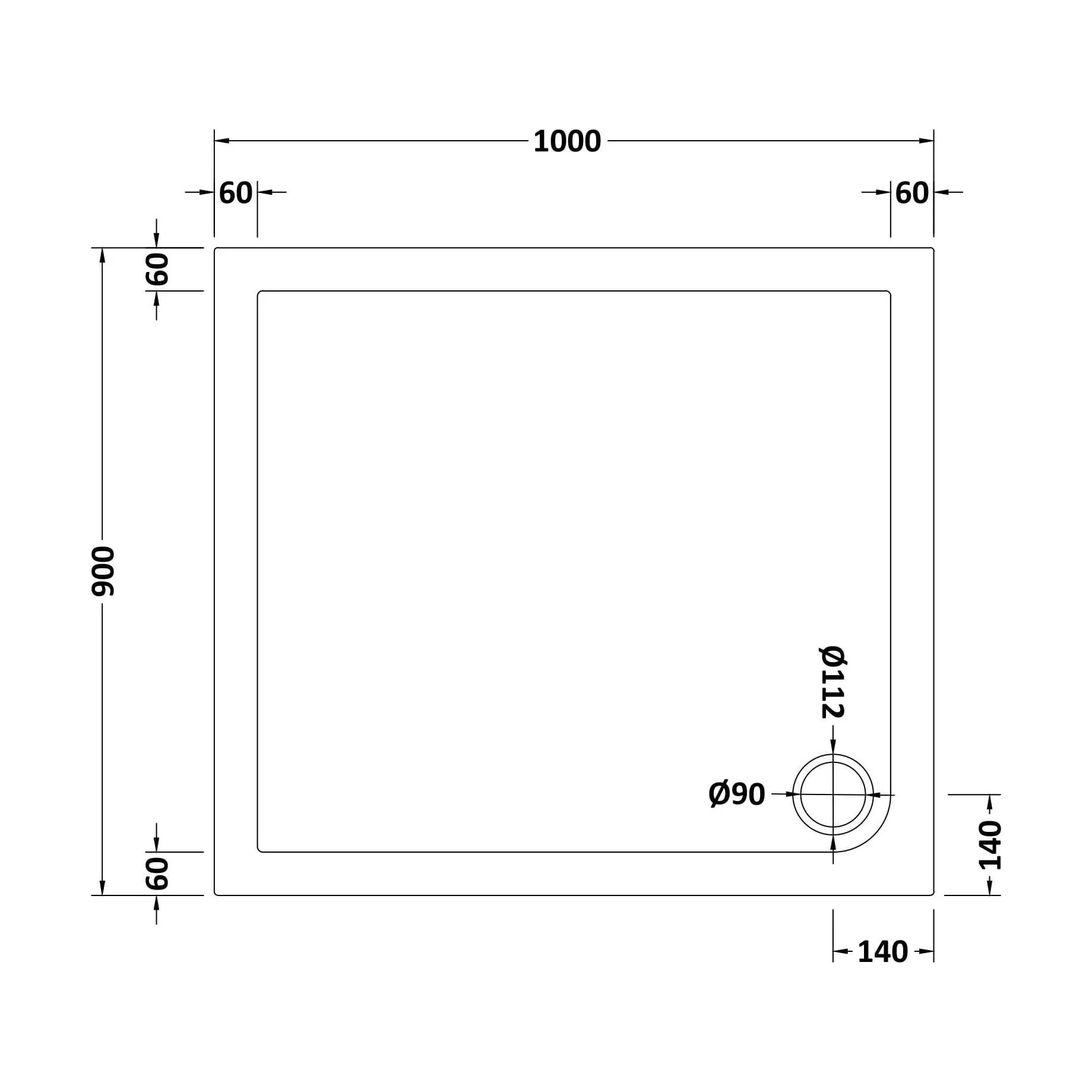 Slip Resistant Slimline Rectangular Shower Tray - Choice of Size - Image 32