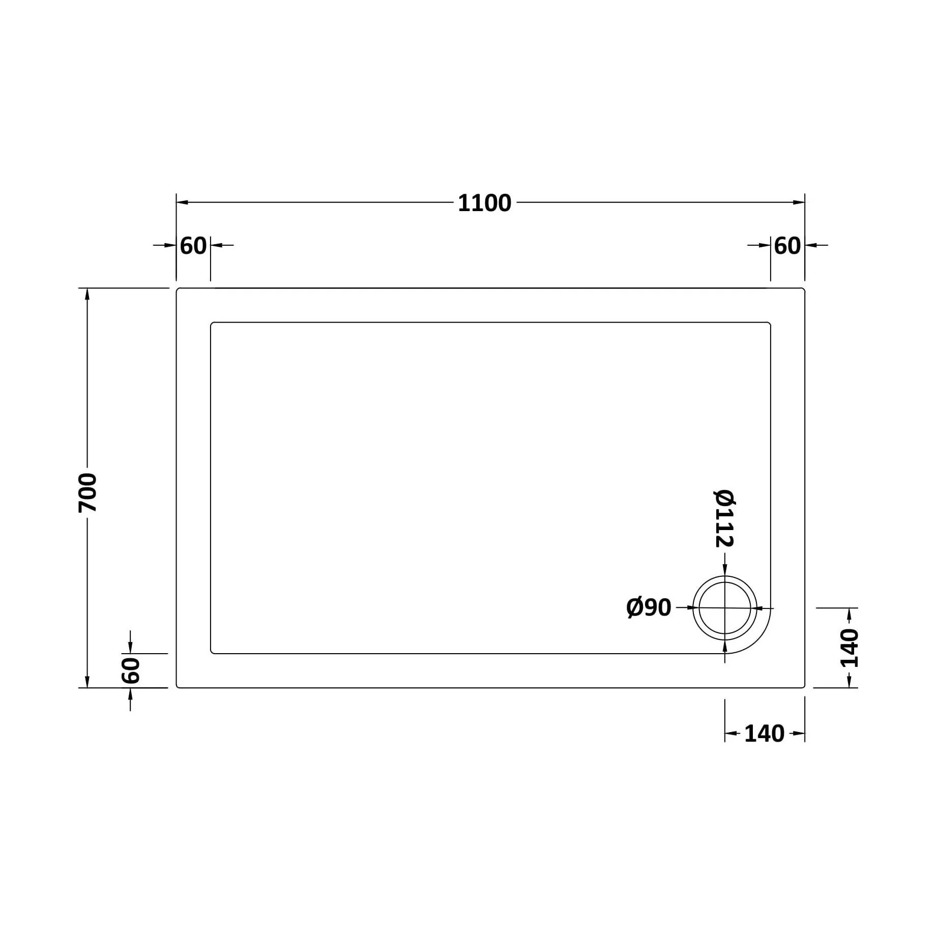 Slip Resistant Slimline Rectangular Shower Tray - Choice of Size - Image 33
