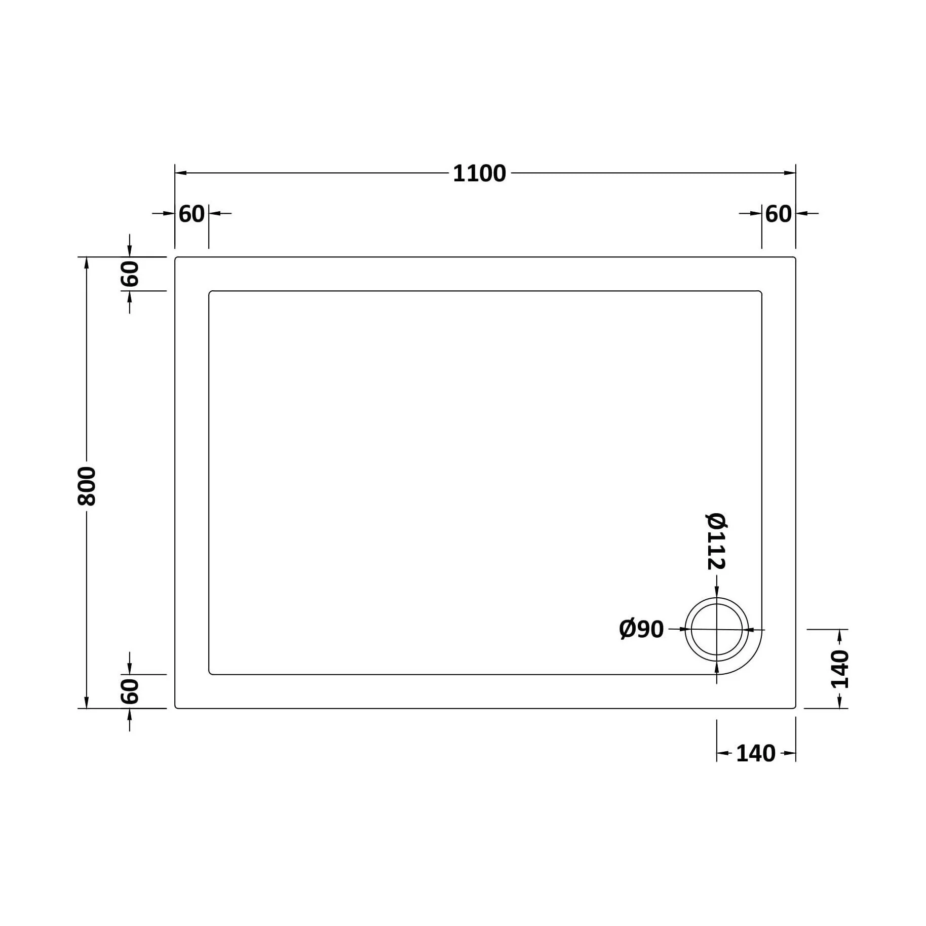 Slip Resistant Slimline Rectangular Shower Tray - Choice of Size - Image 35