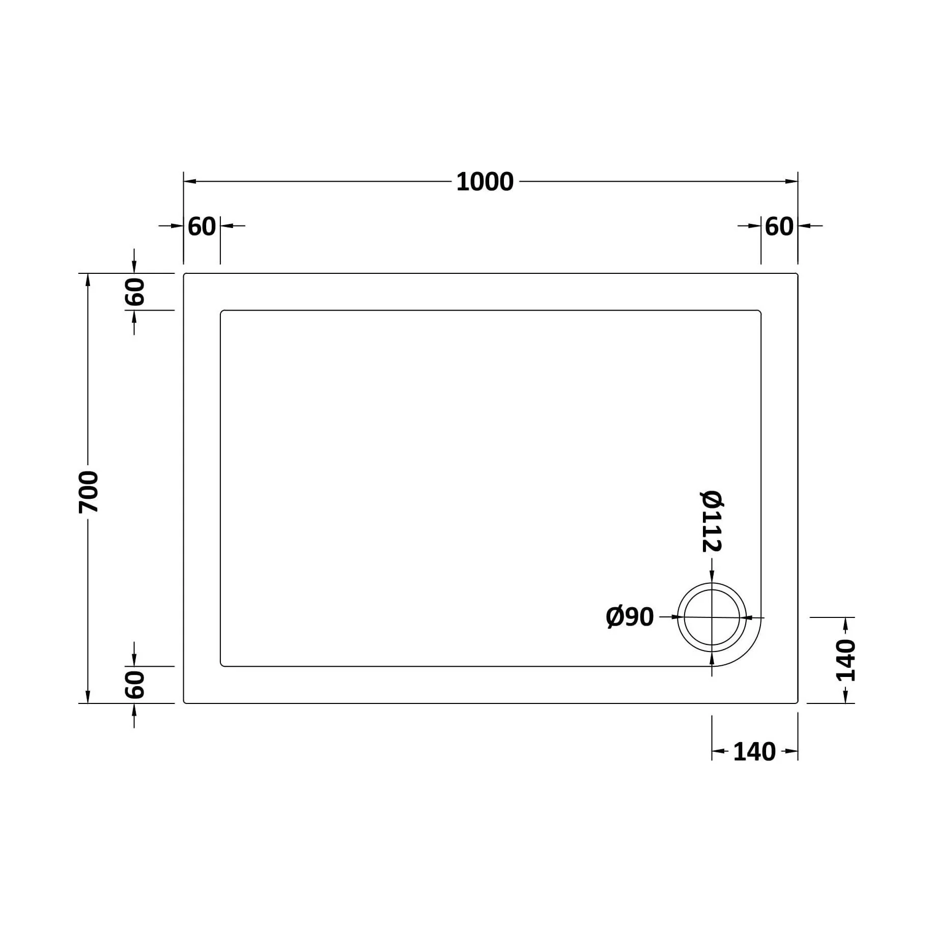 Slip Resistant Slimline Rectangular Shower Tray - Choice of Size - Image 37