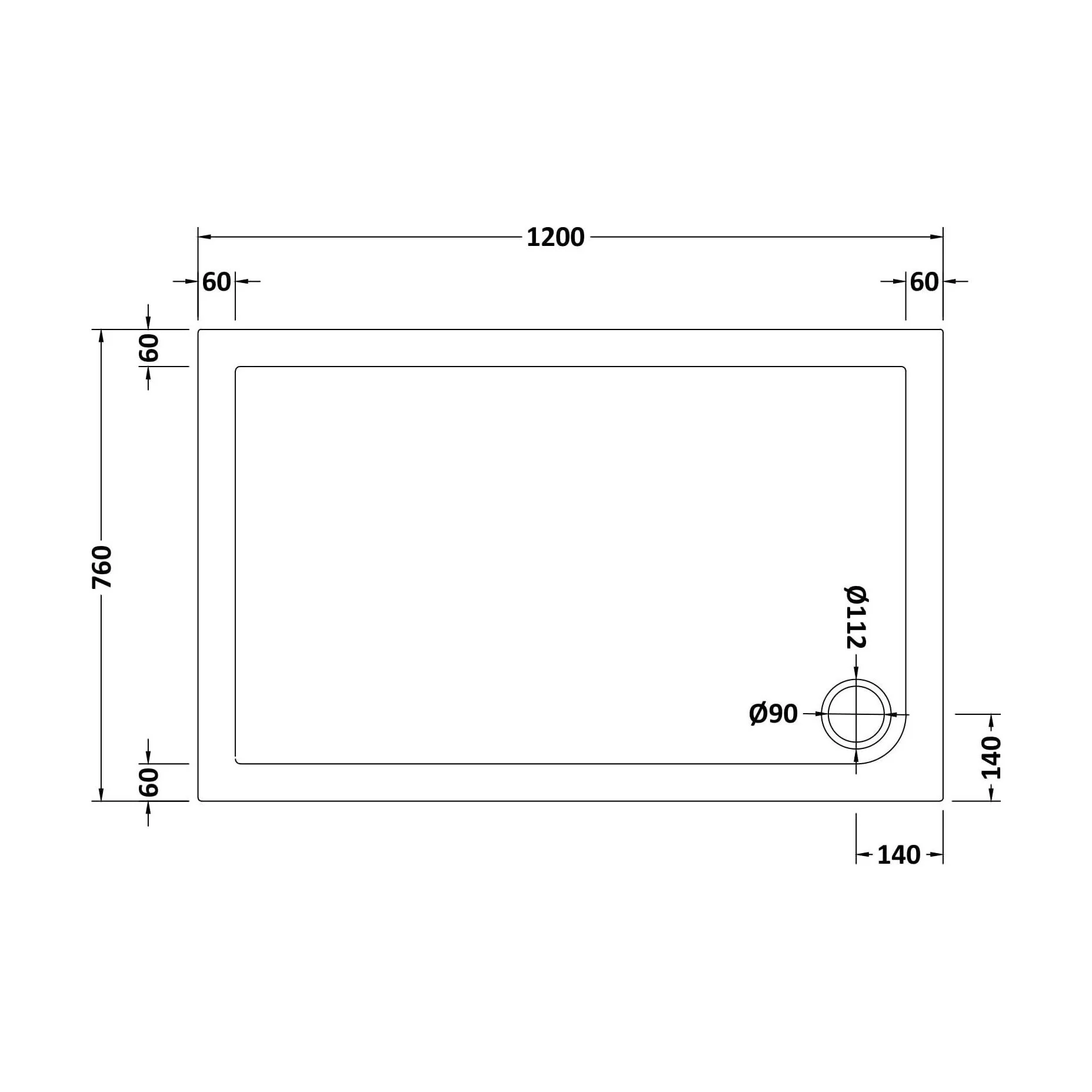 Slip Resistant Slimline Rectangular Shower Tray - Choice of Size - Image 38