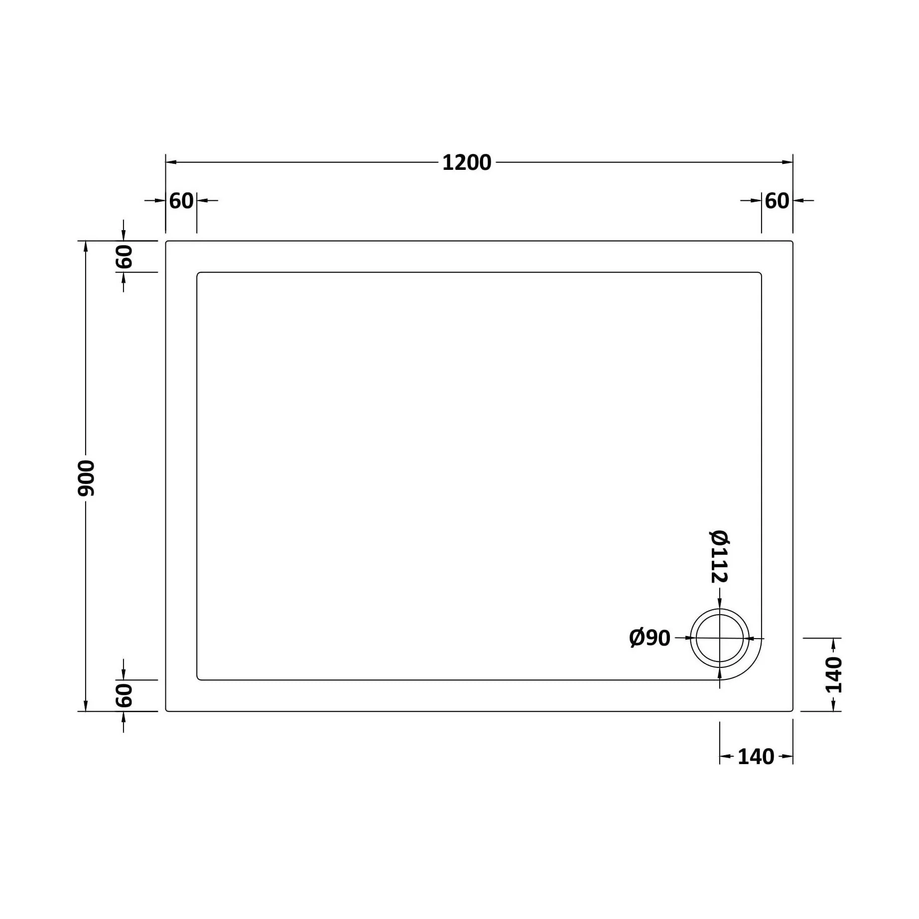 Slip Resistant Slimline Rectangular Shower Tray - Choice of Size - Image 40