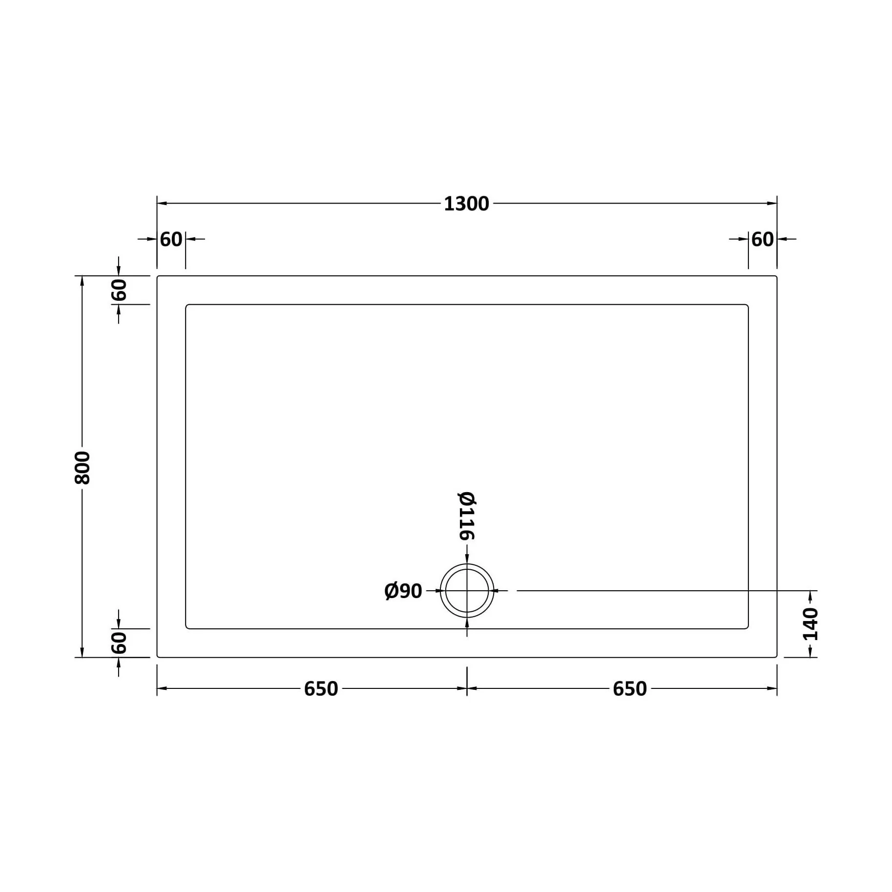 Slip Resistant Slimline Rectangular Shower Tray - Choice of Size - Image 41