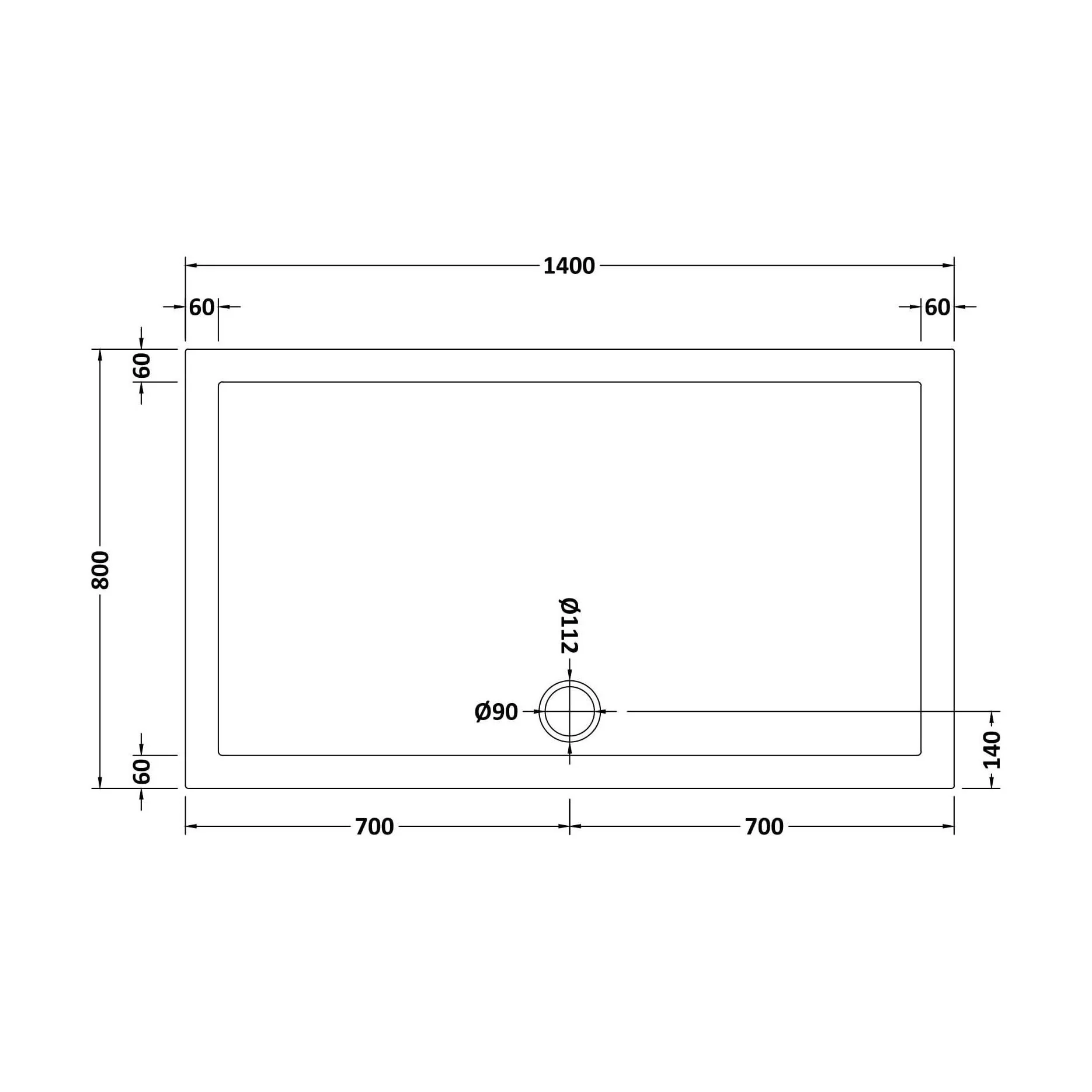 Slip Resistant Slimline Rectangular Shower Tray - Choice of Size - Image 44