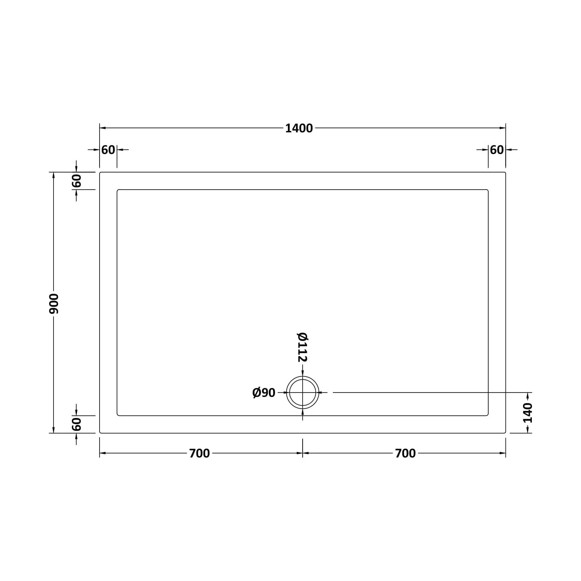 Slip Resistant Slimline Rectangular Shower Tray - Choice of Size - Image 45