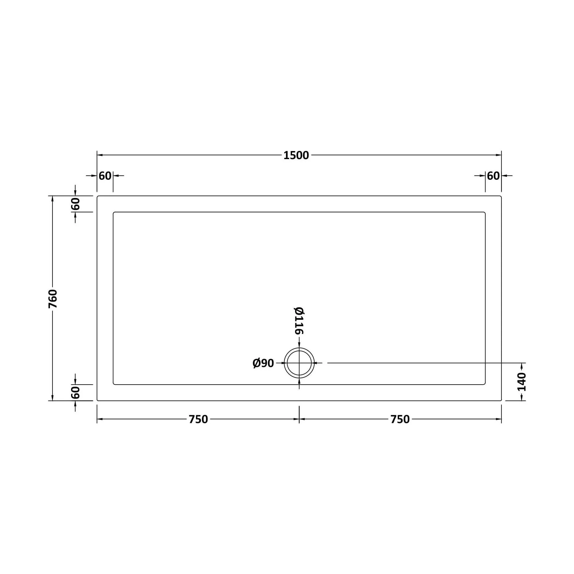 Slip Resistant Slimline Rectangular Shower Tray - Choice of Size - Image 47